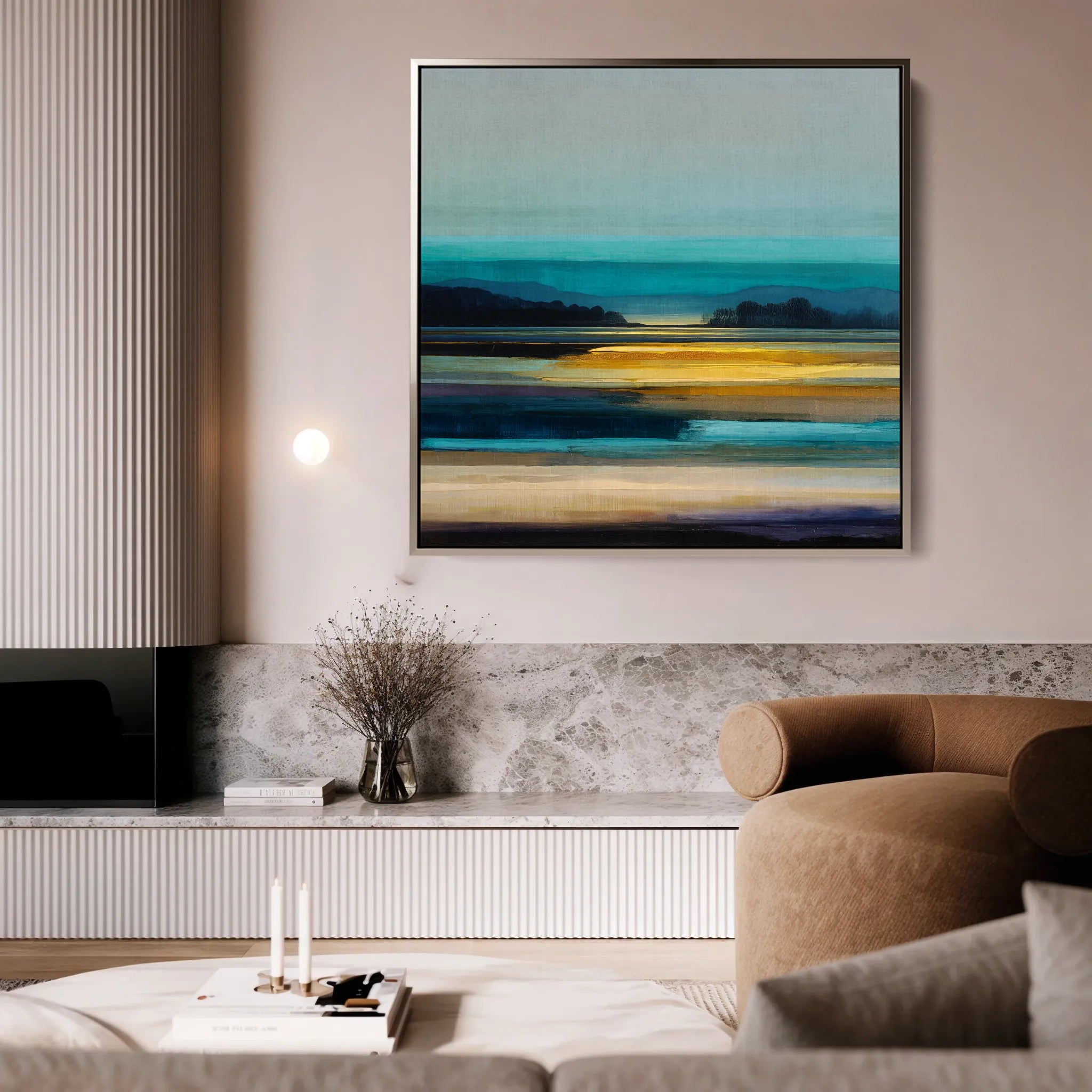 Abstract 739 Canvas Art 16" x 16" / 40 x 40 cm / Black