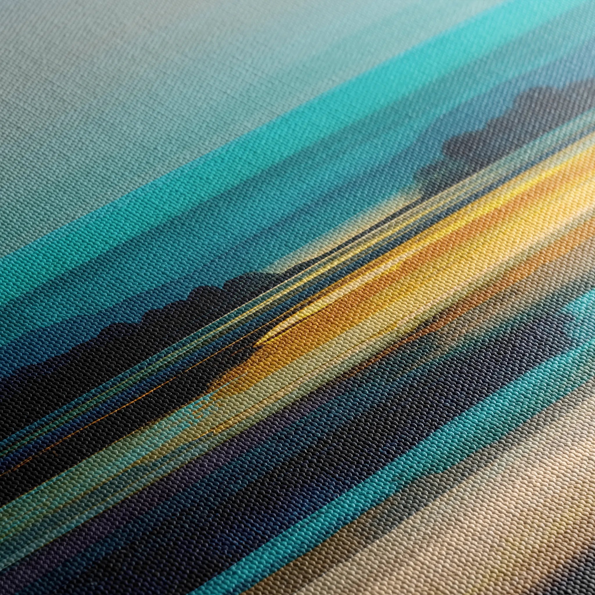 Abstract 739 Canvas Art 16" x 16" / 40 x 40 cm / Black