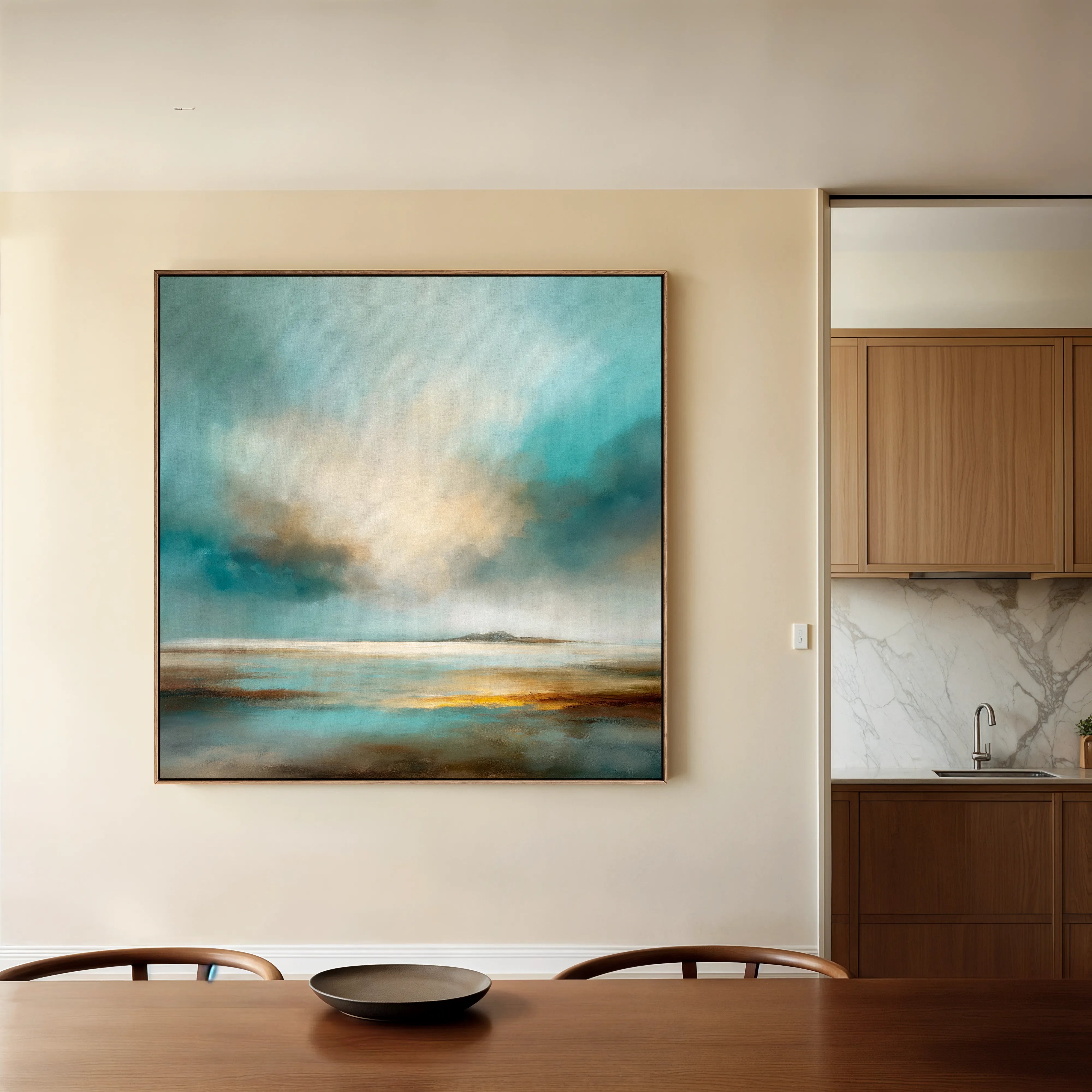 Abstract 742 Canvas Art 16" x 16" / 40 x 40 cm / Black