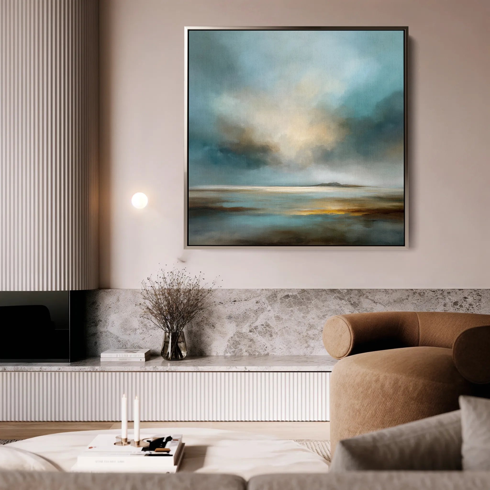 Abstract 742 Canvas Art 16" x 16" / 40 x 40 cm / Black