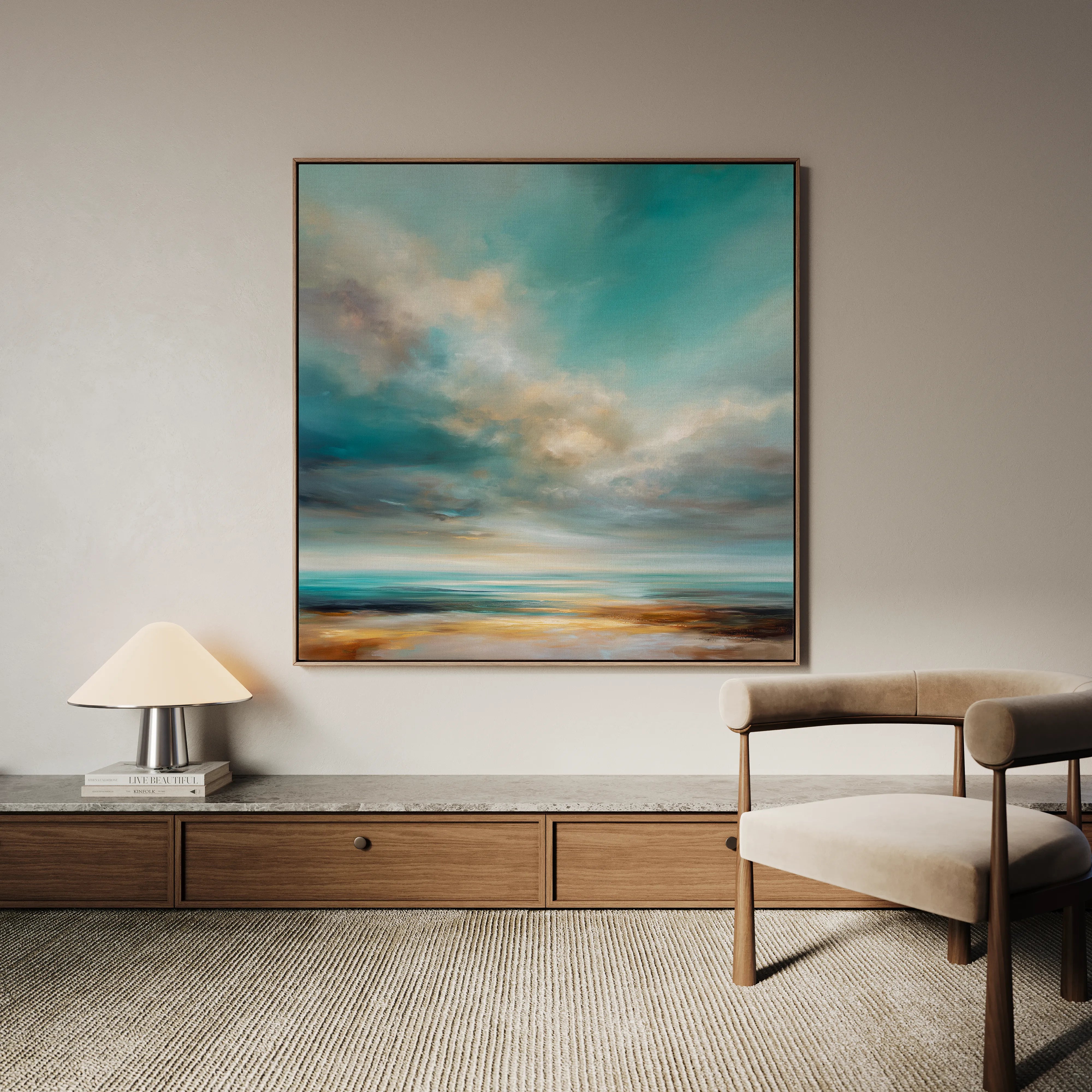 Abstract 743 Canvas Art 16" x 16" / 40 x 40 cm / Black