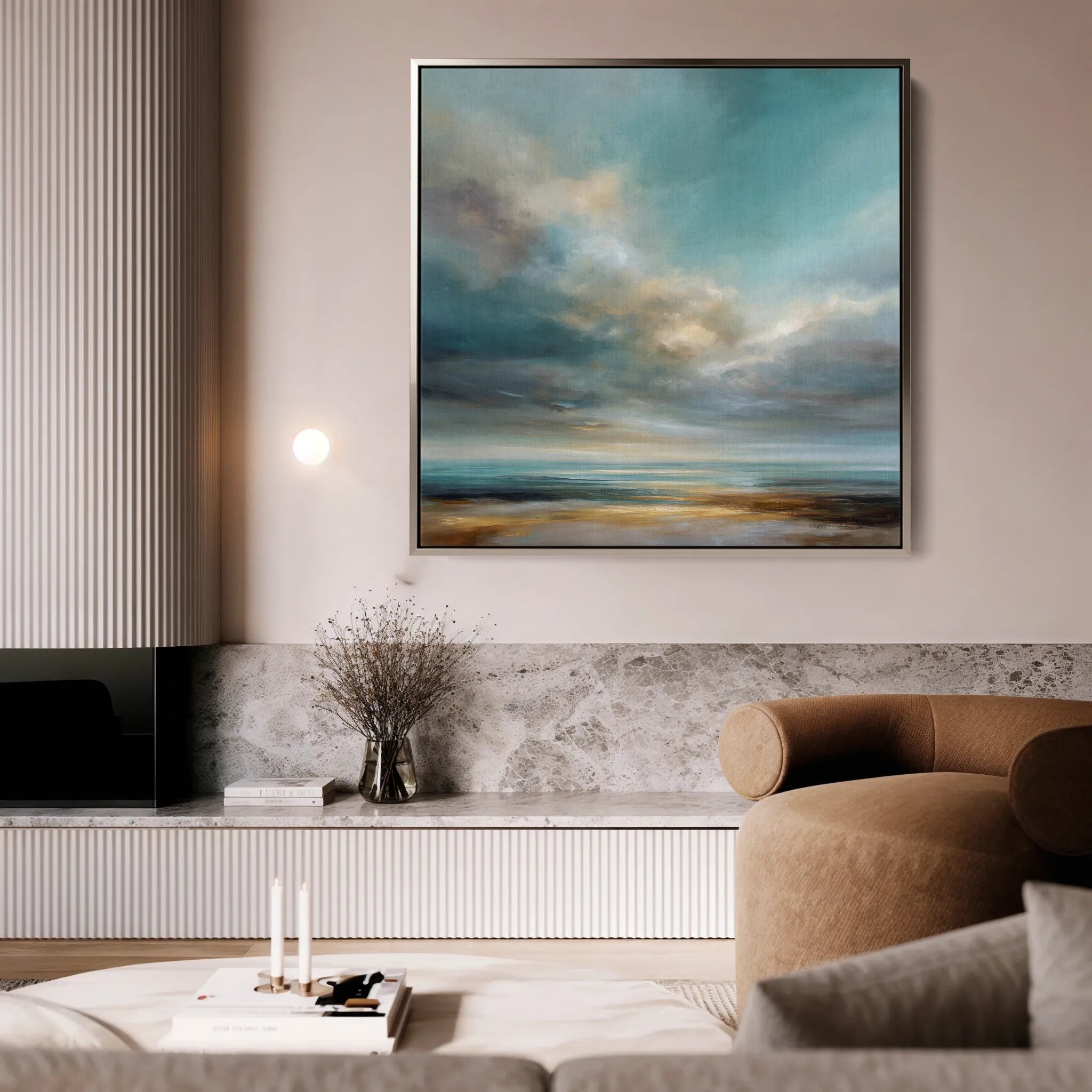 Abstract 743 Canvas Art 16" x 16" / 40 x 40 cm / Black
