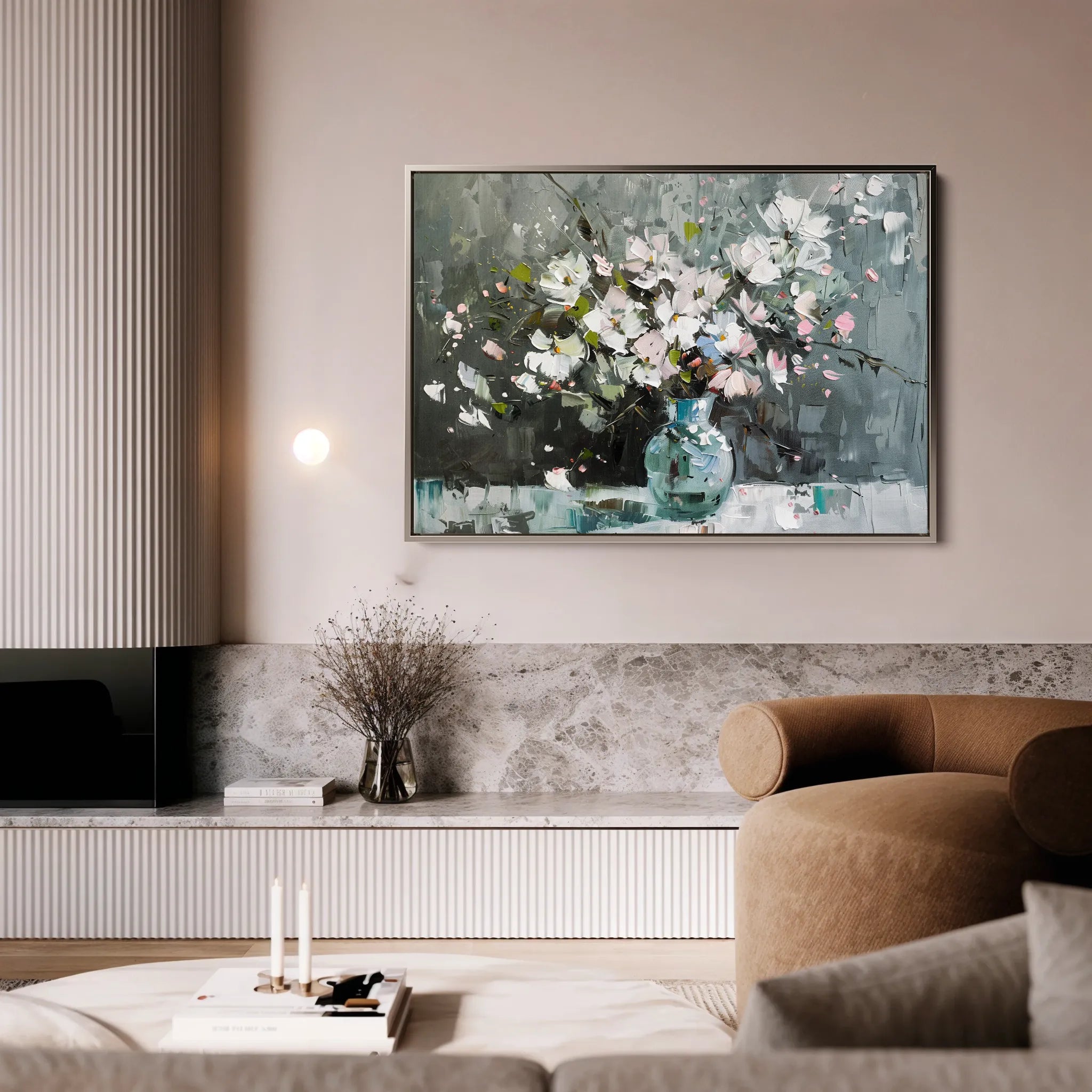 Floral 743 Canvas Art 18" x 24" / 45 x 60 cm / Black