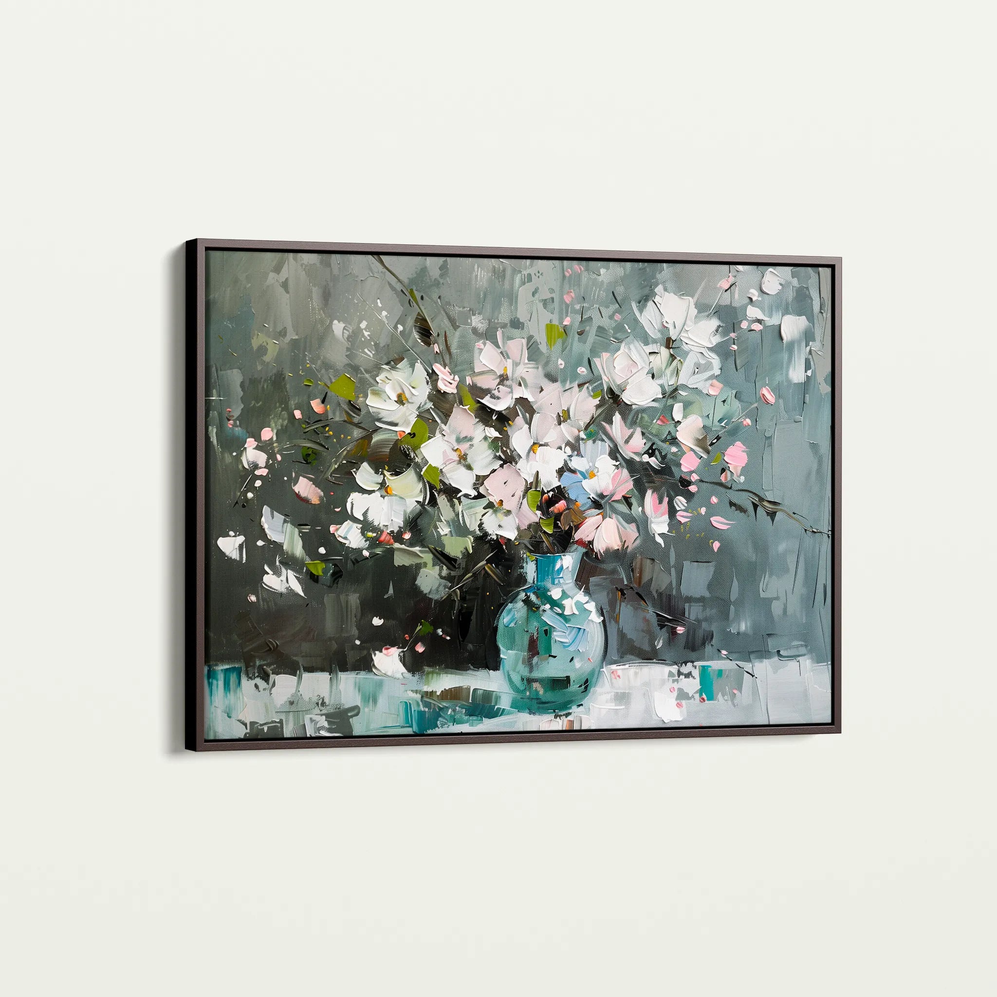 Floral 743 Canvas Art 18" x 24" / 45 x 60 cm / Black