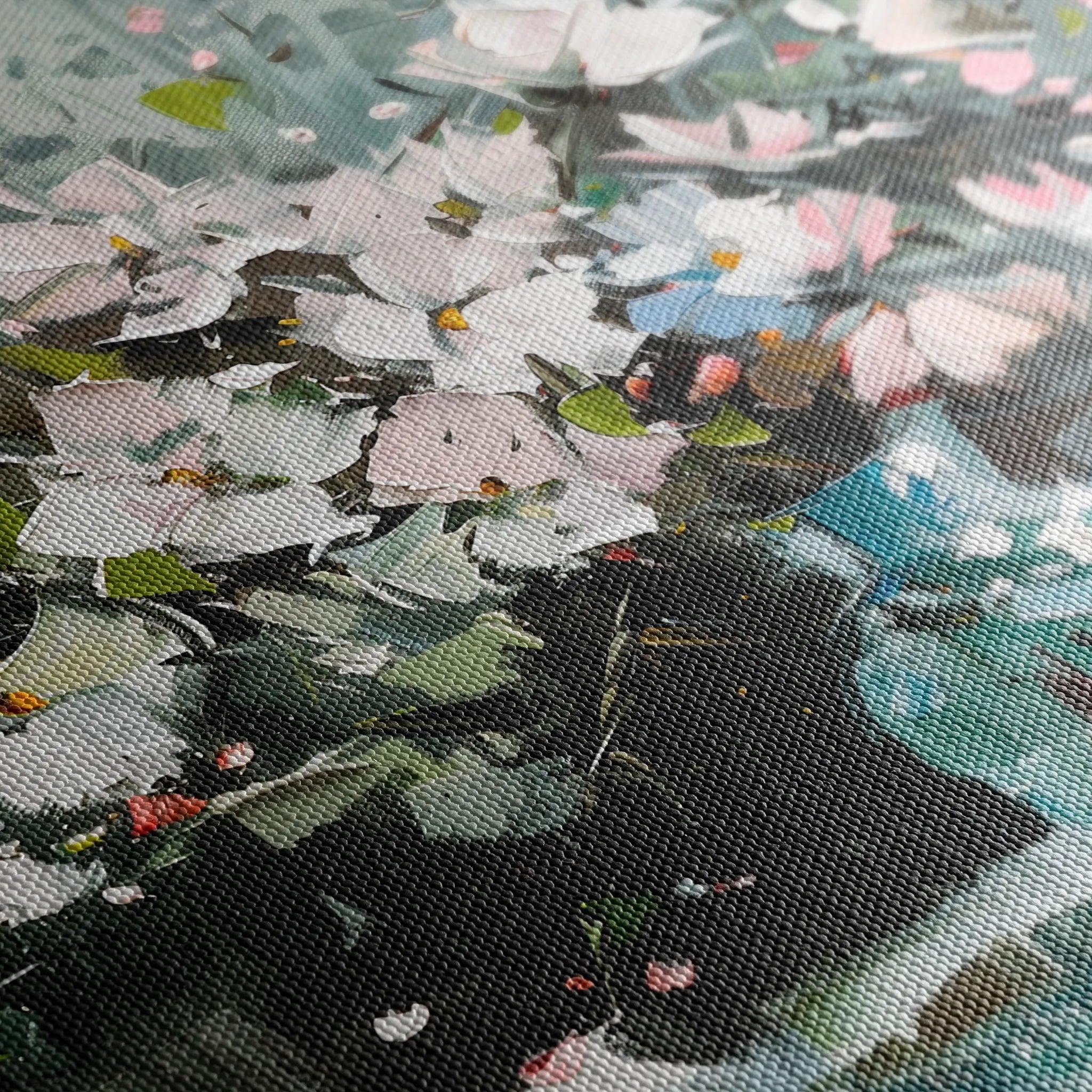 Floral 743 Canvas Art 18" x 24" / 45 x 60 cm / Black