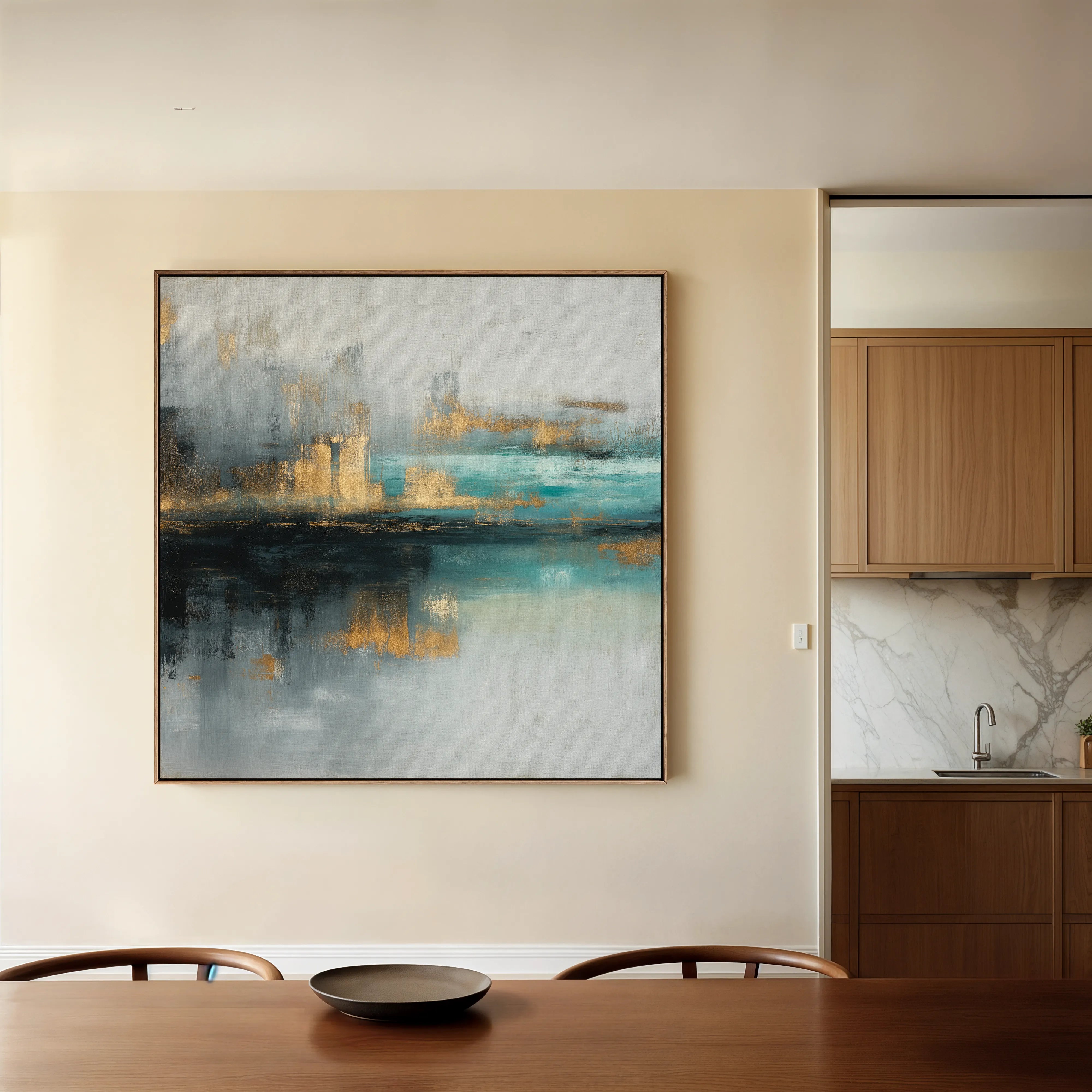 Abstract 745 Canvas Art 16" x 16" / 40 x 40 cm / Black