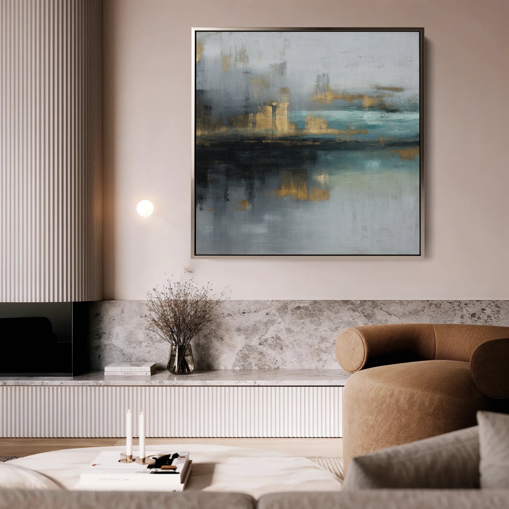 Abstract 745 Canvas Art 16" x 16" / 40 x 40 cm / Black