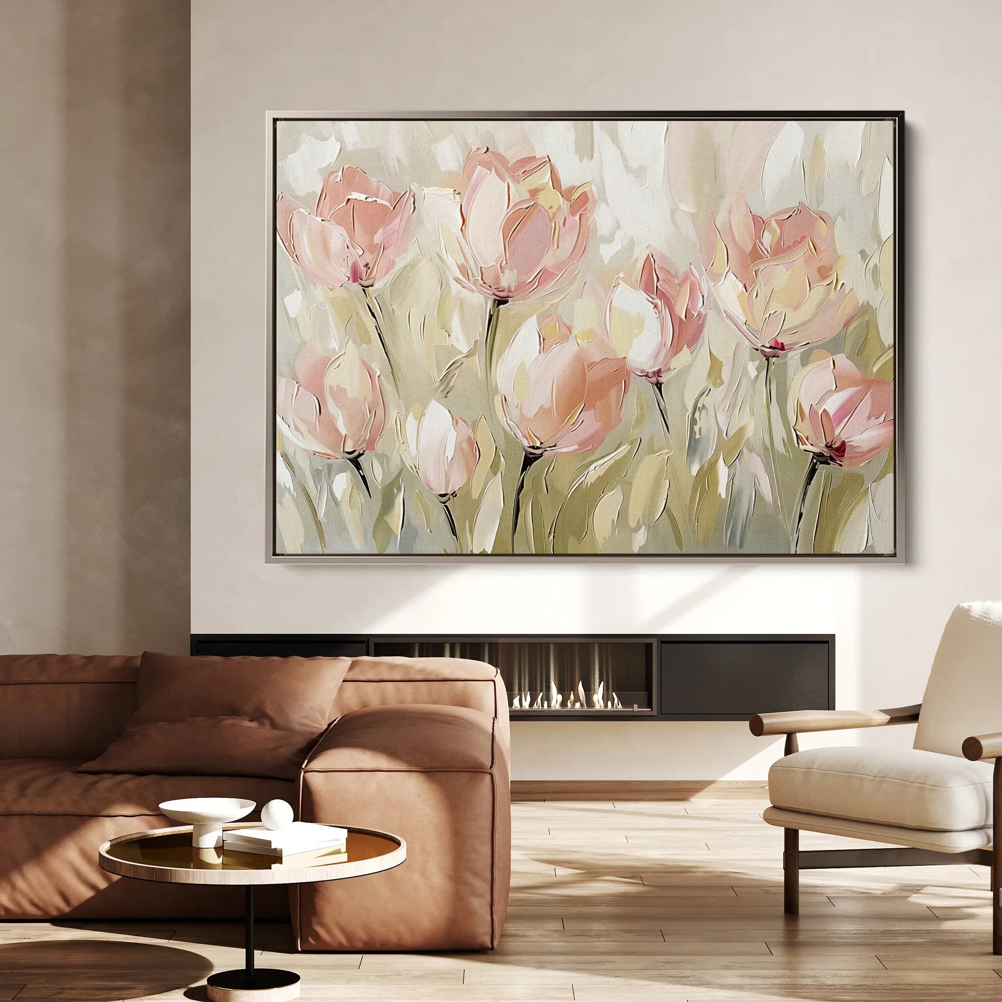 Floral 745 Canvas Art 18" x 24" / 45 x 60 cm / Black