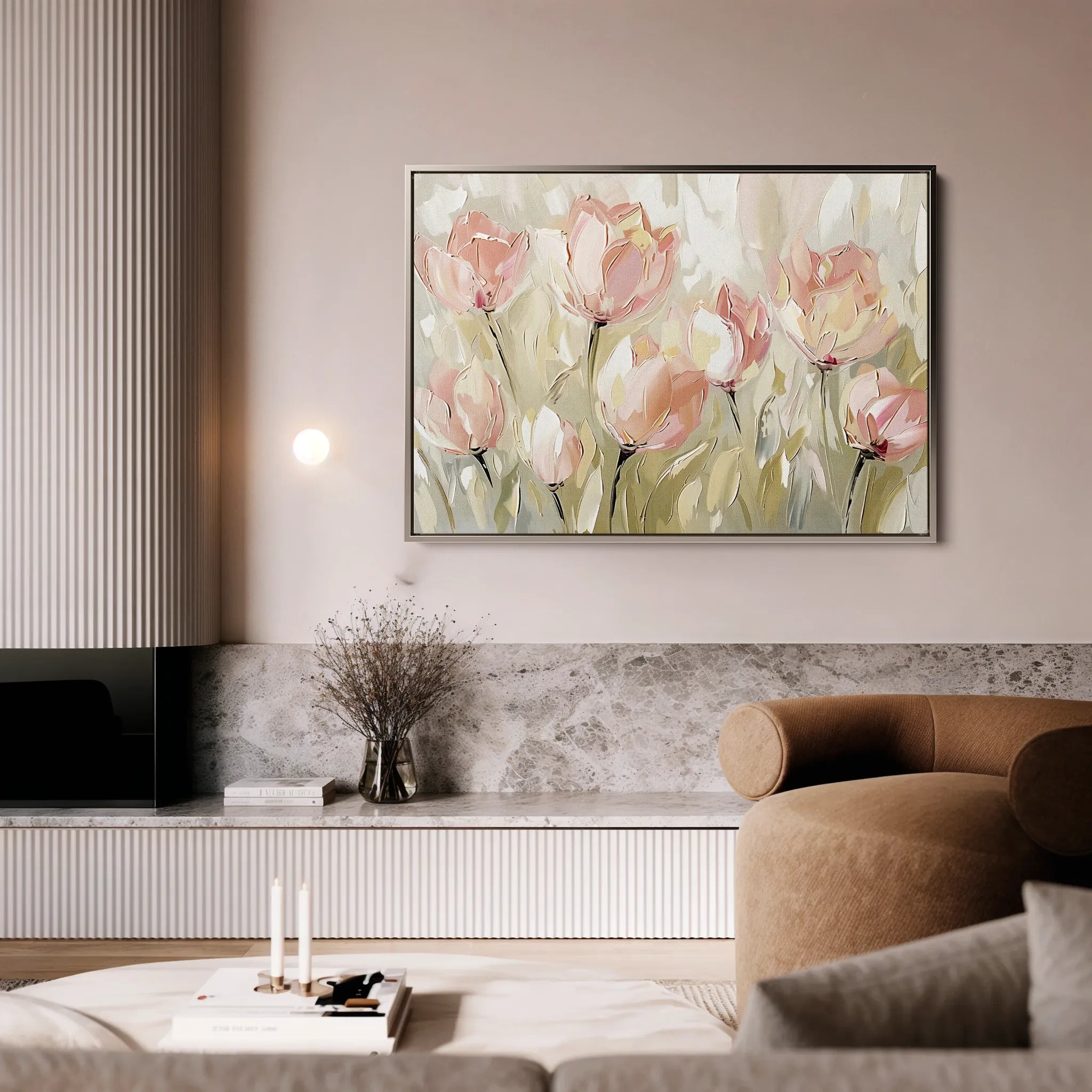 Floral 745 Canvas Art 18" x 24" / 45 x 60 cm / Black