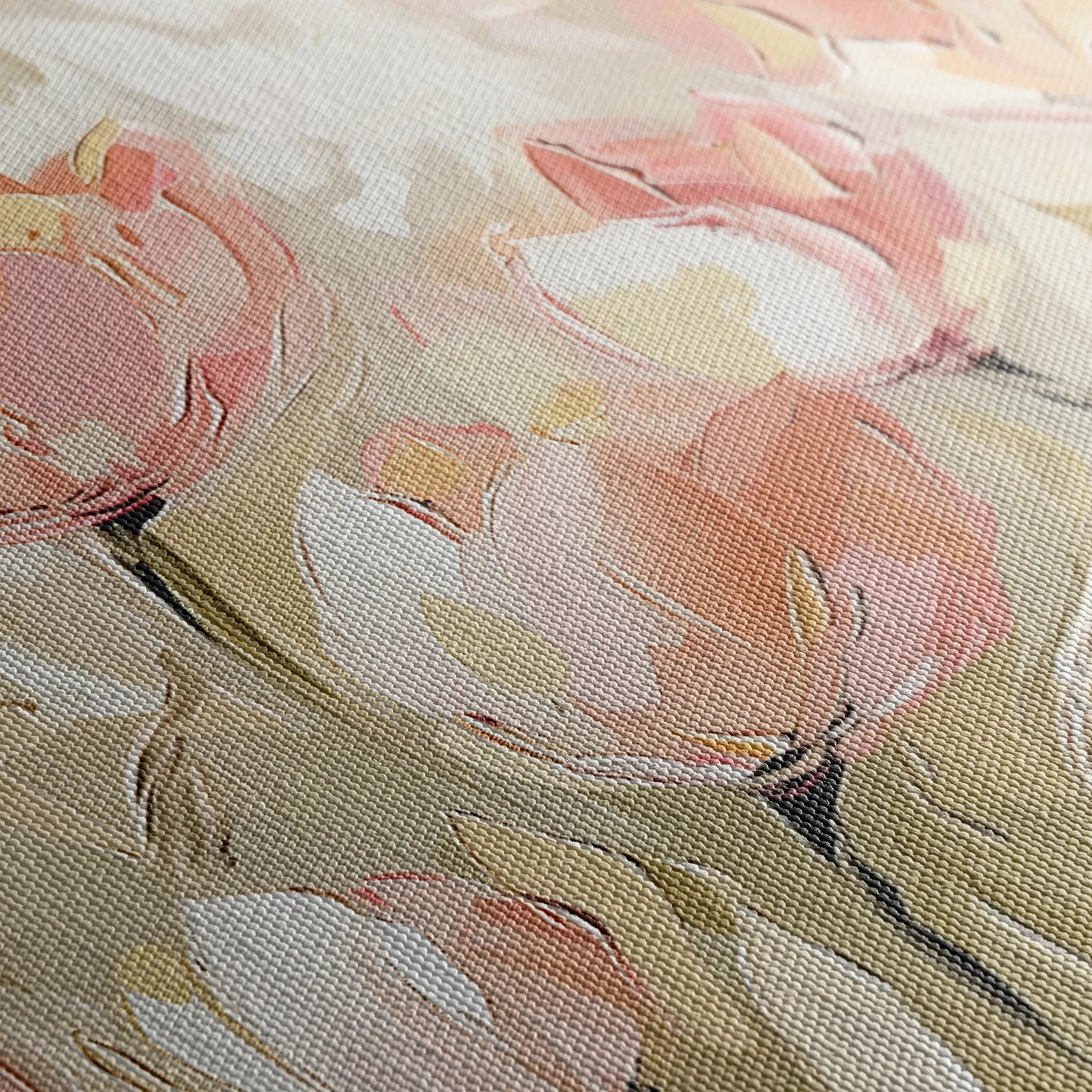 Floral 745 Canvas Art 18" x 24" / 45 x 60 cm / Black