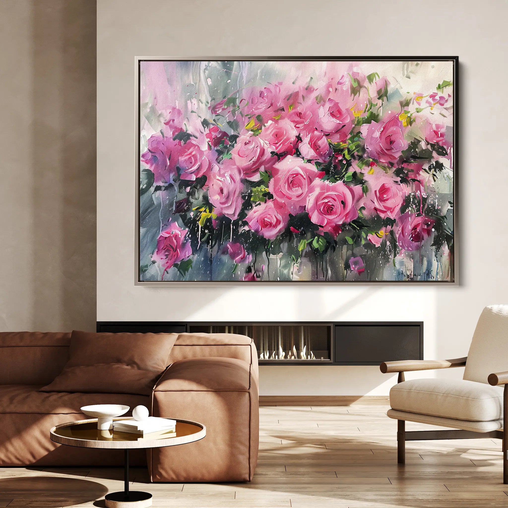Floral 746 Canvas Art 18" x 24" / 45 x 60 cm / Black