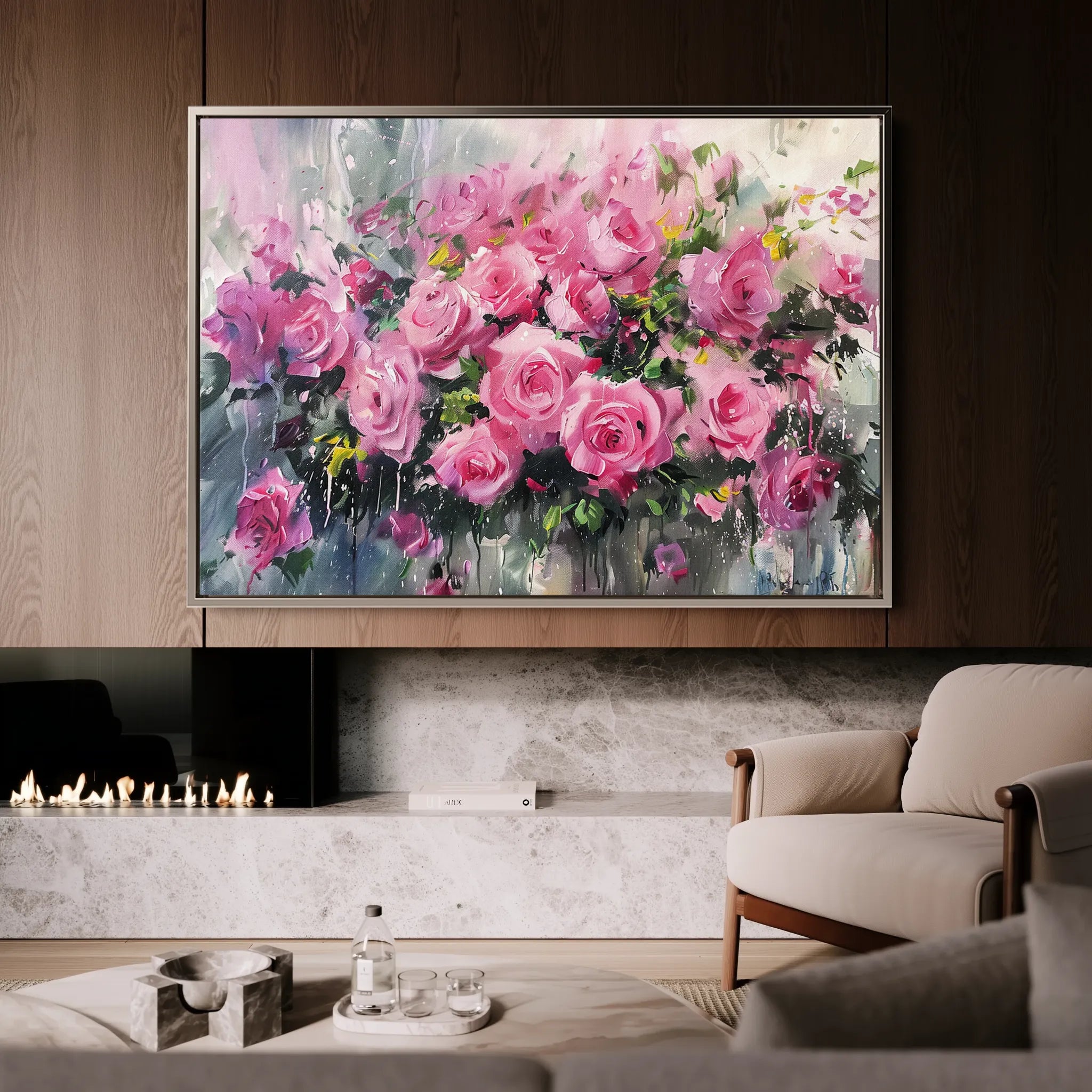 Floral 746 Canvas Art 18" x 24" / 45 x 60 cm / Black