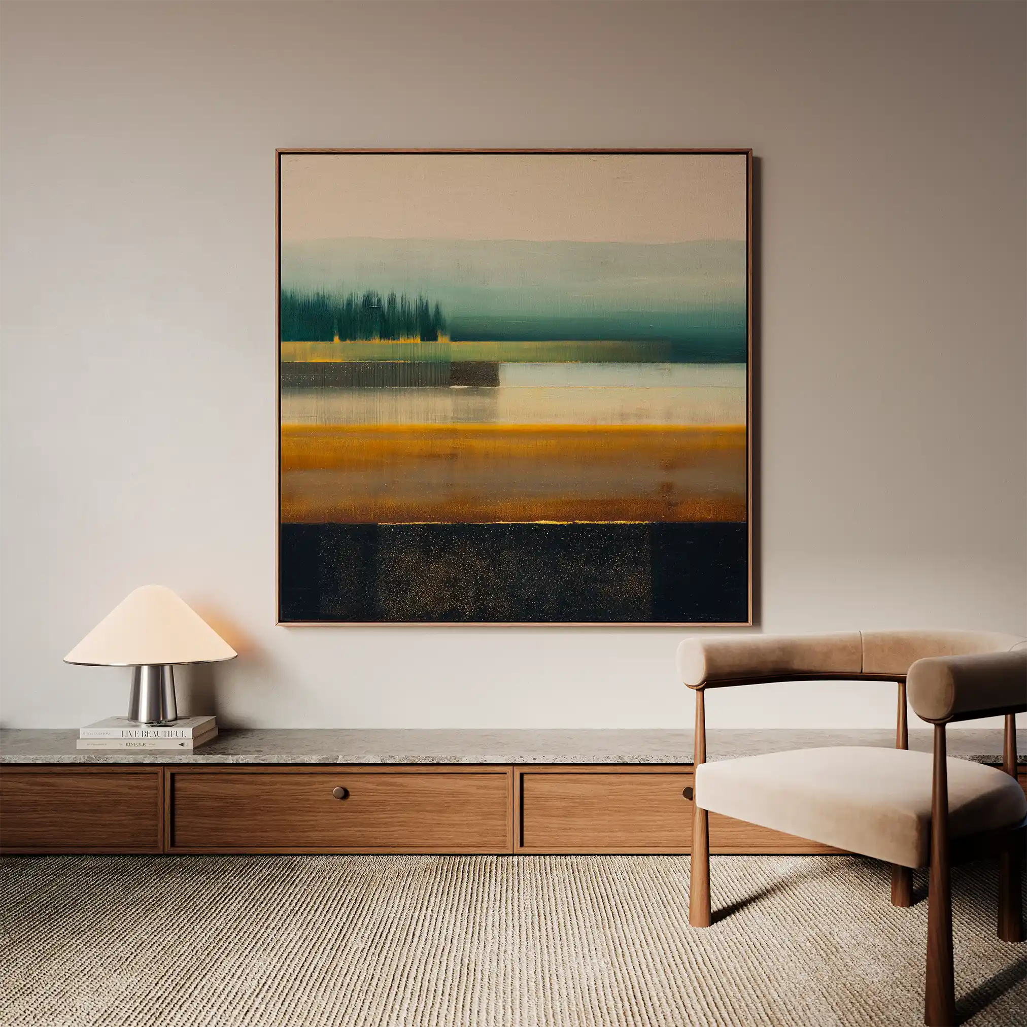 Abstract 752 Canvas Art 16" x 16" / 40 x 40 cm / Black
