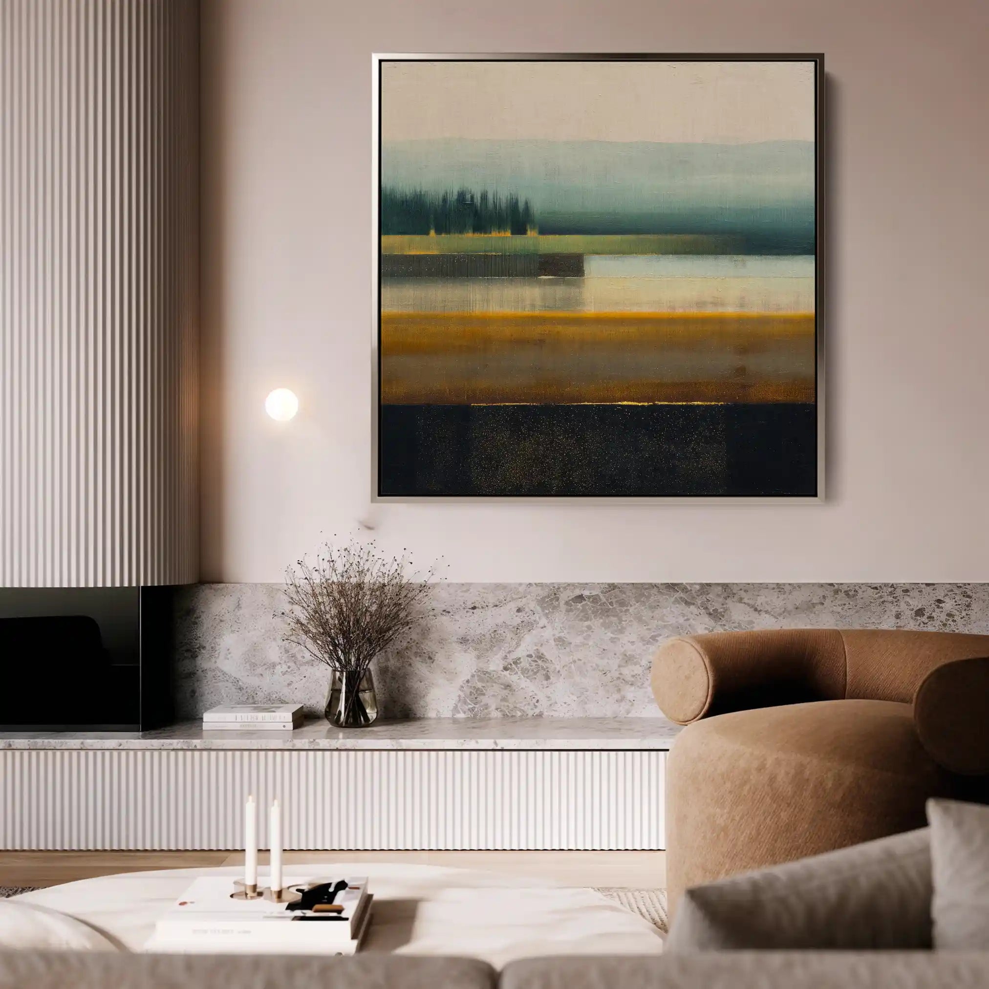 Abstract 752 Canvas Art 16" x 16" / 40 x 40 cm / Black