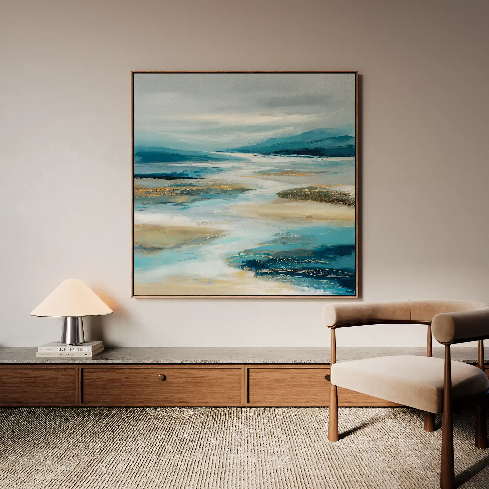 Abstract 757 Canvas Art 16" x 16" / 40 x 40 cm / Black