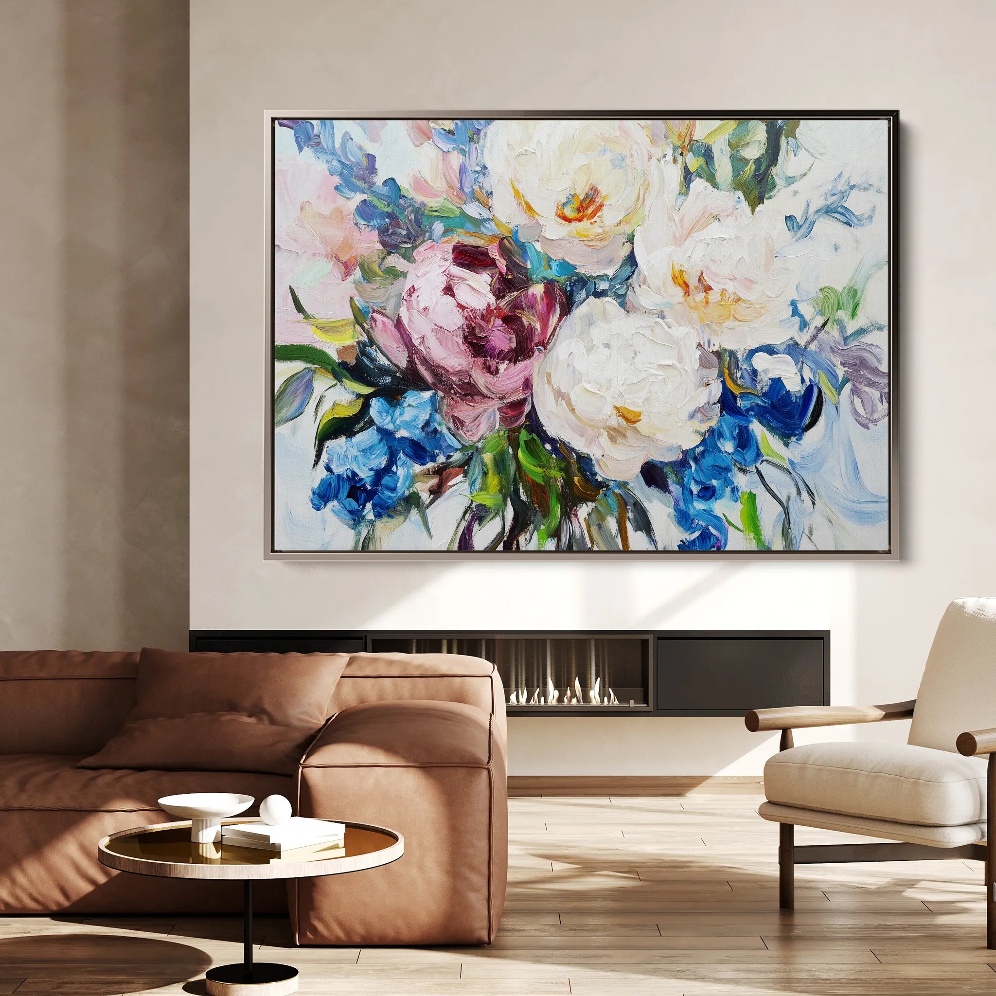 Floral 761 Canvas Art 18" x 24" / 45 x 60 cm / Black