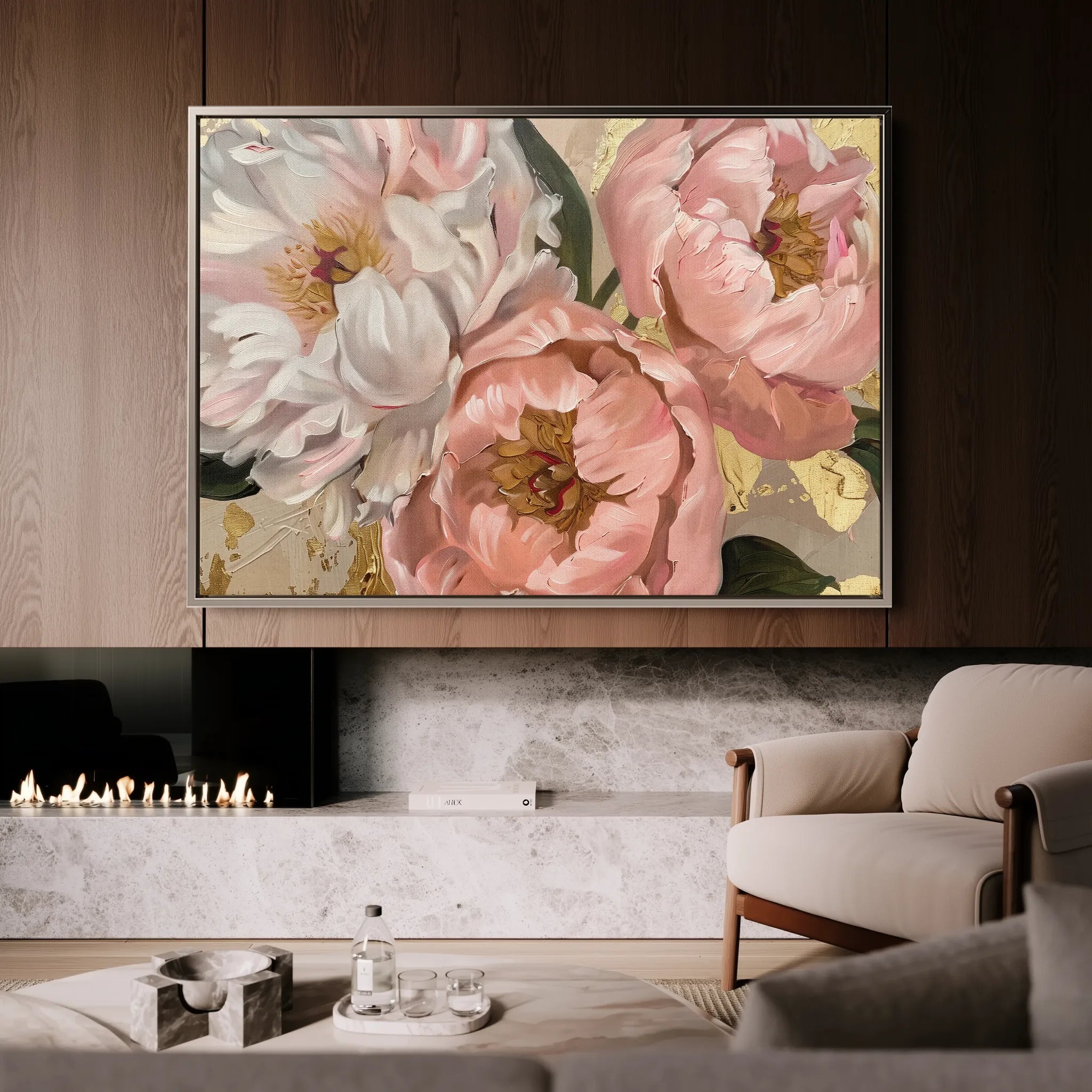 Floral 764 Canvas Art 18" x 24" / 45 x 60 cm / Black