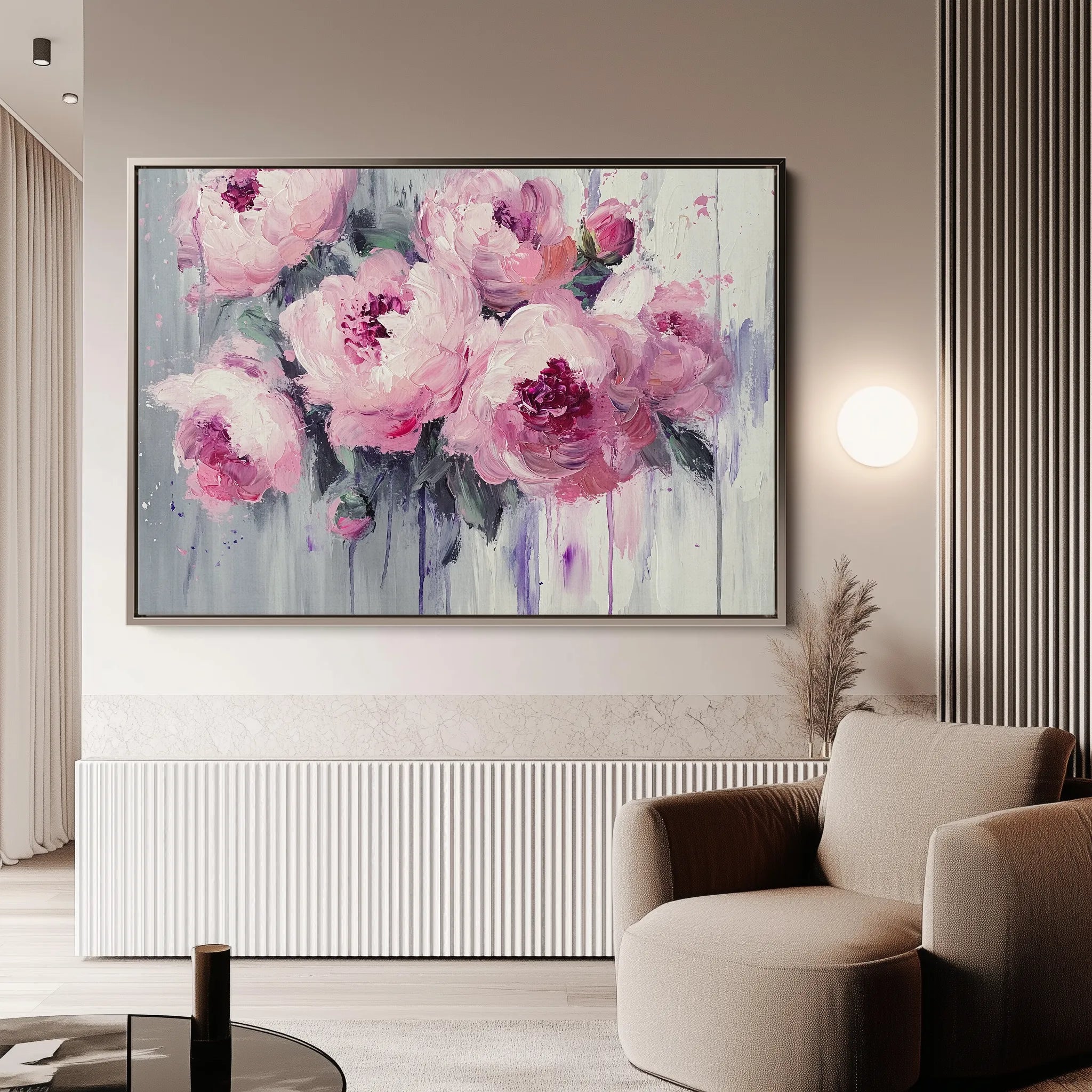Floral 766 Canvas Art 18" x 24" / 45 x 60 cm / Black