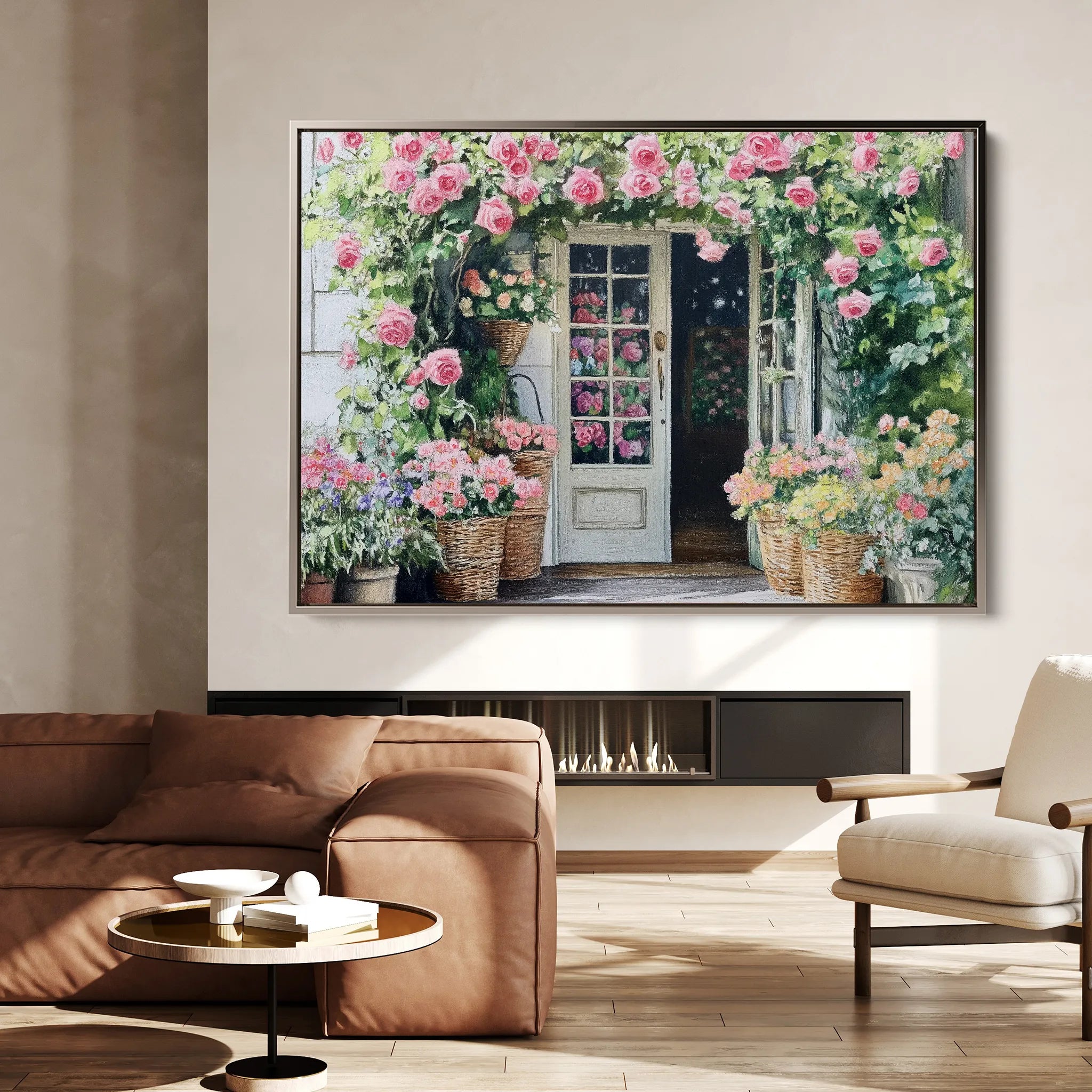 Floral 767 Canvas Art 18" x 24" / 45 x 60 cm / Black