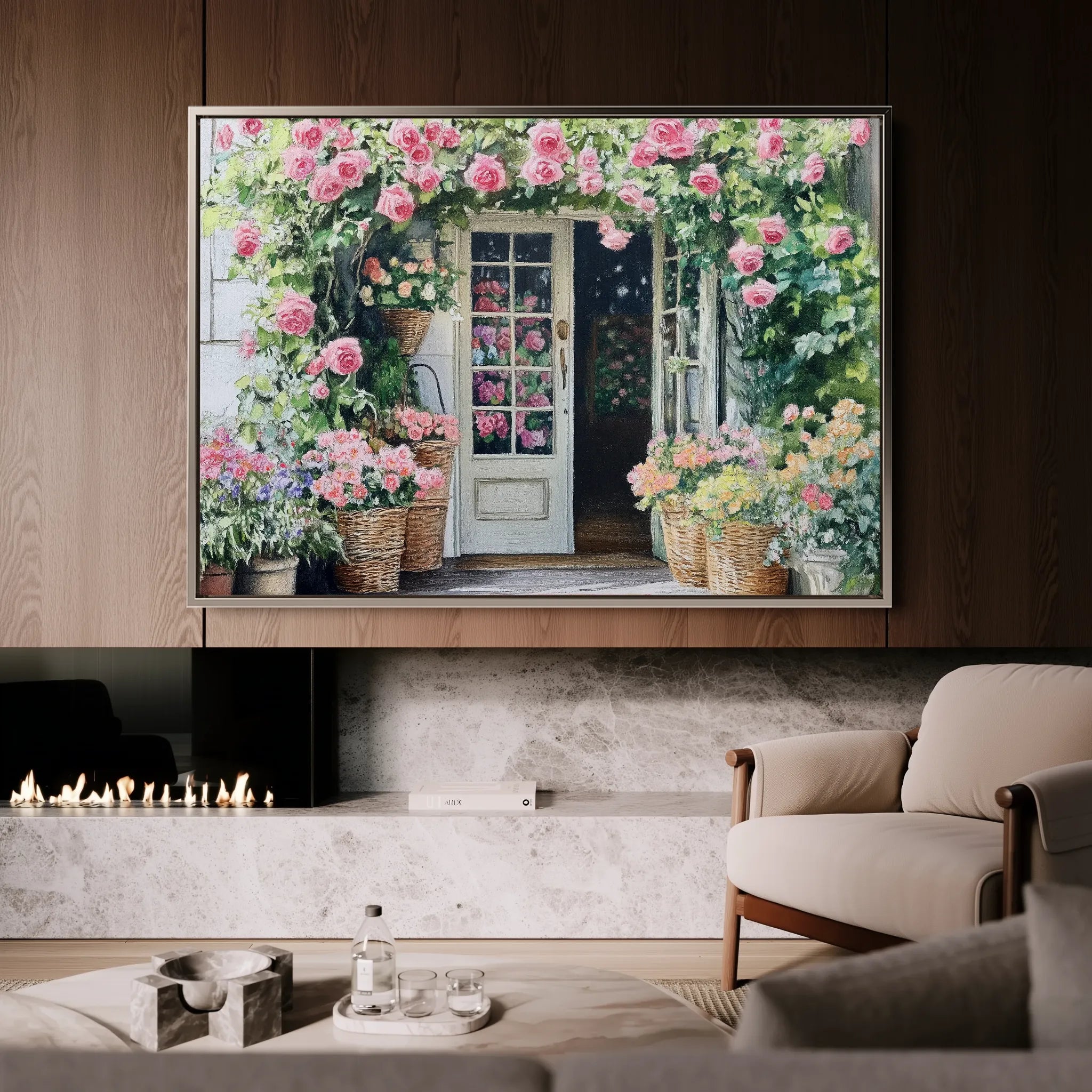 Floral 767 Canvas Art 18" x 24" / 45 x 60 cm / Black