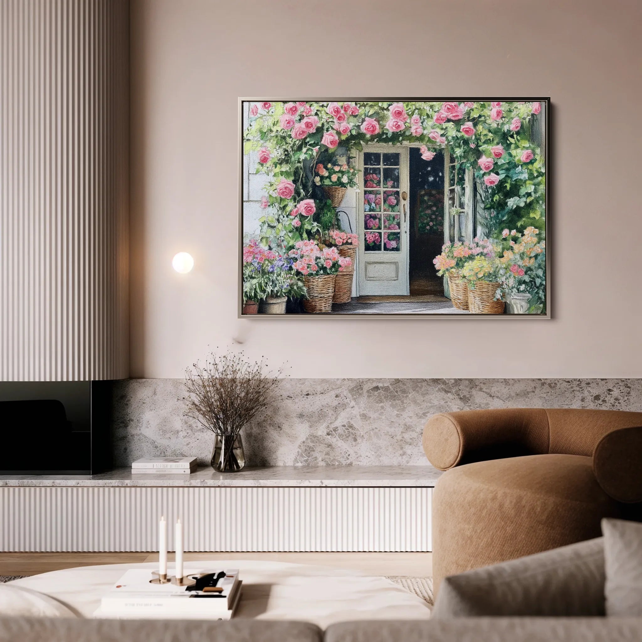 Floral 767 Canvas Art 18" x 24" / 45 x 60 cm / Black