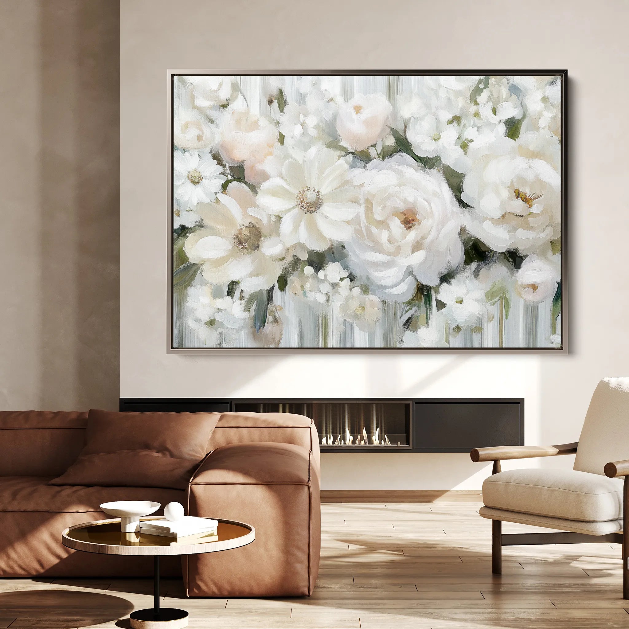 Floral 786 Canvas Art 18" x 24" / 45 x 60 cm / Black