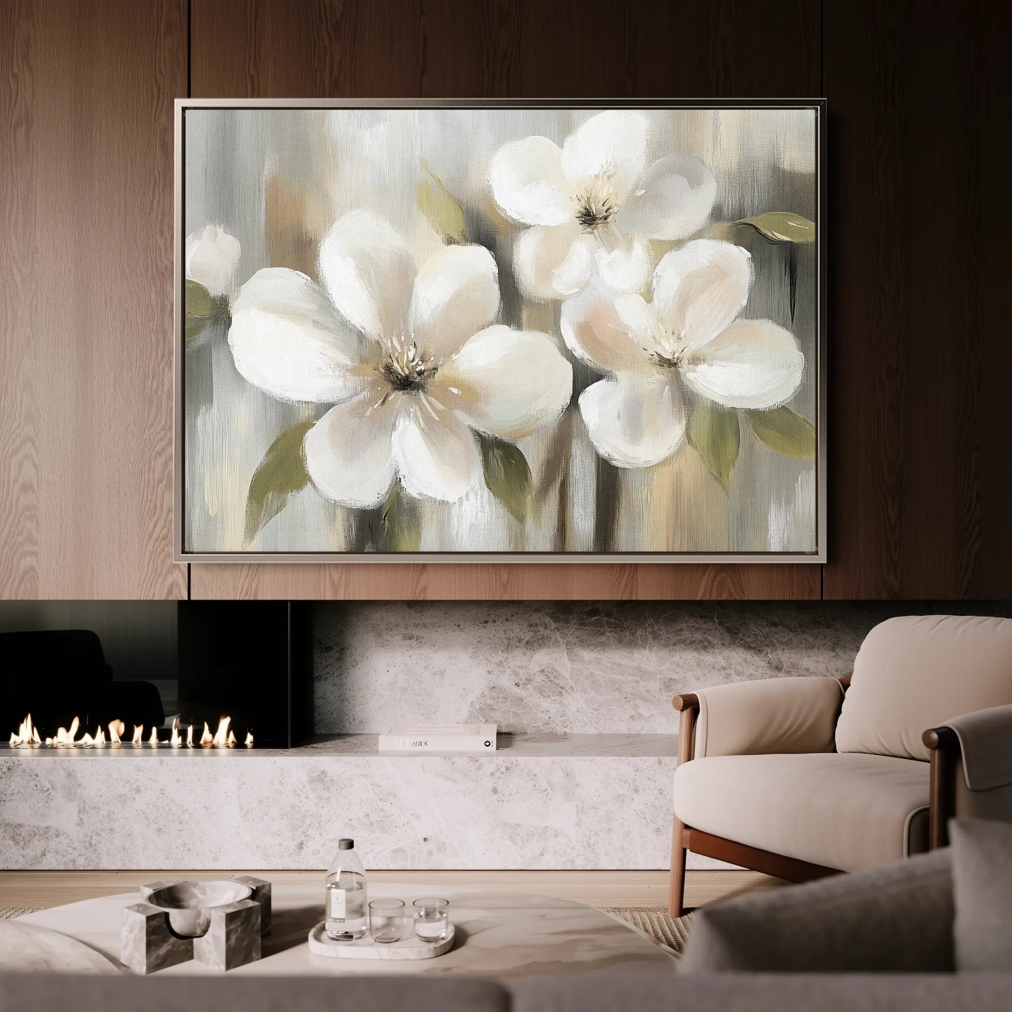 Floral 787 Canvas Art 18" x 24" / 45 x 60 cm / Black
