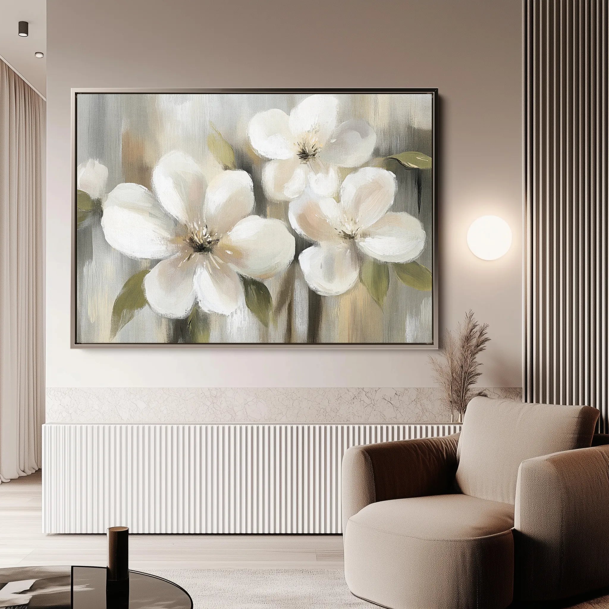 Floral 787 Canvas Art 18" x 24" / 45 x 60 cm / Black