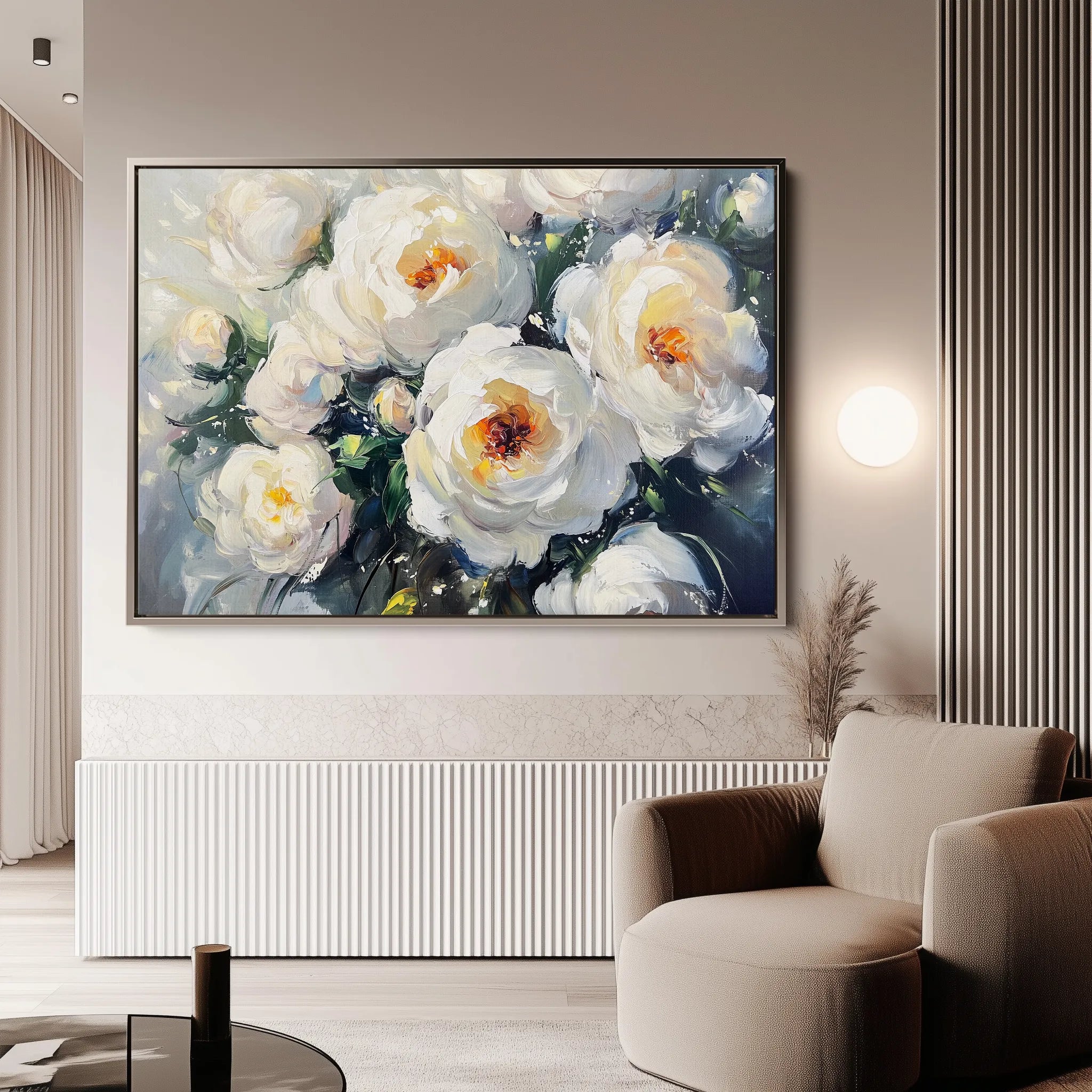 Floral 789 Canvas Art 18" x 24" / 45 x 60 cm / Black