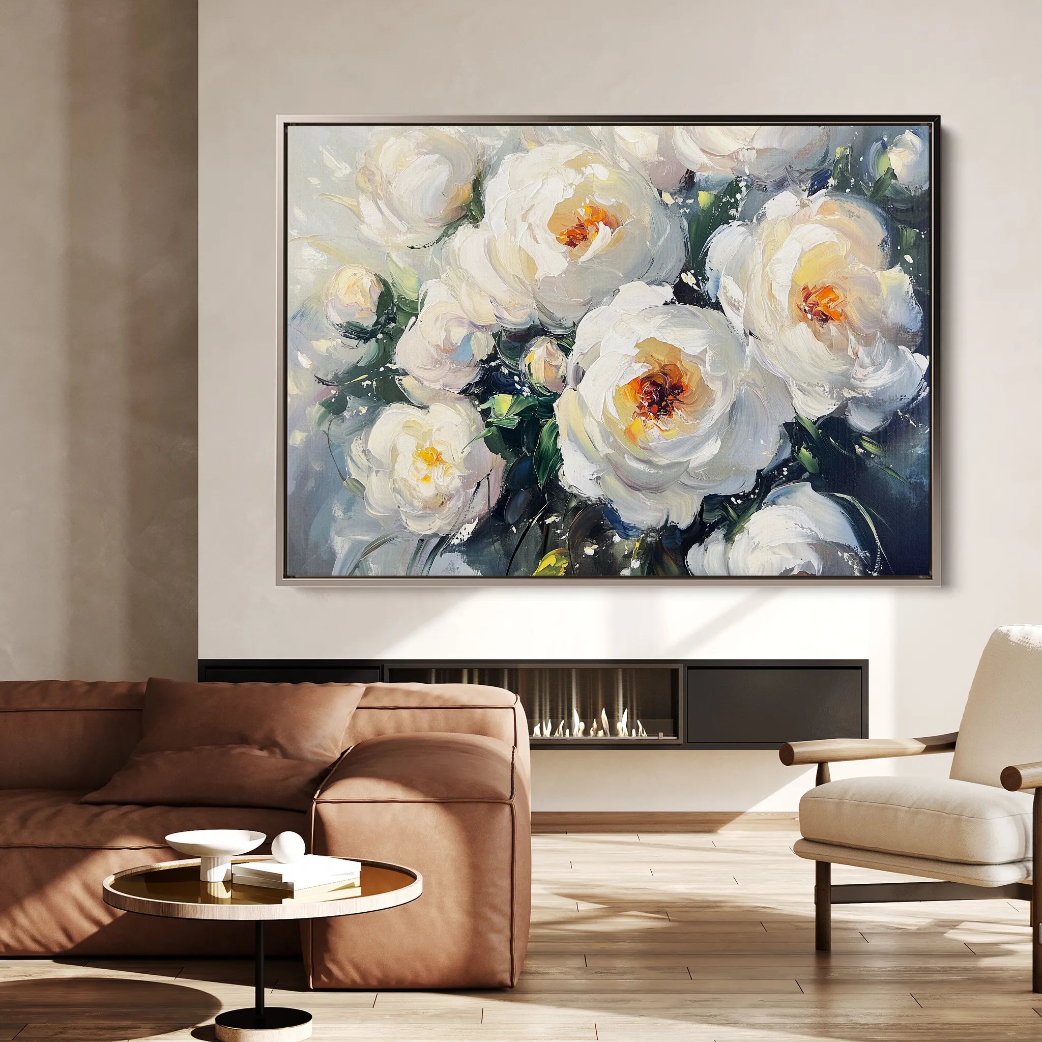 Floral 789 Canvas Art 18" x 24" / 45 x 60 cm / Black