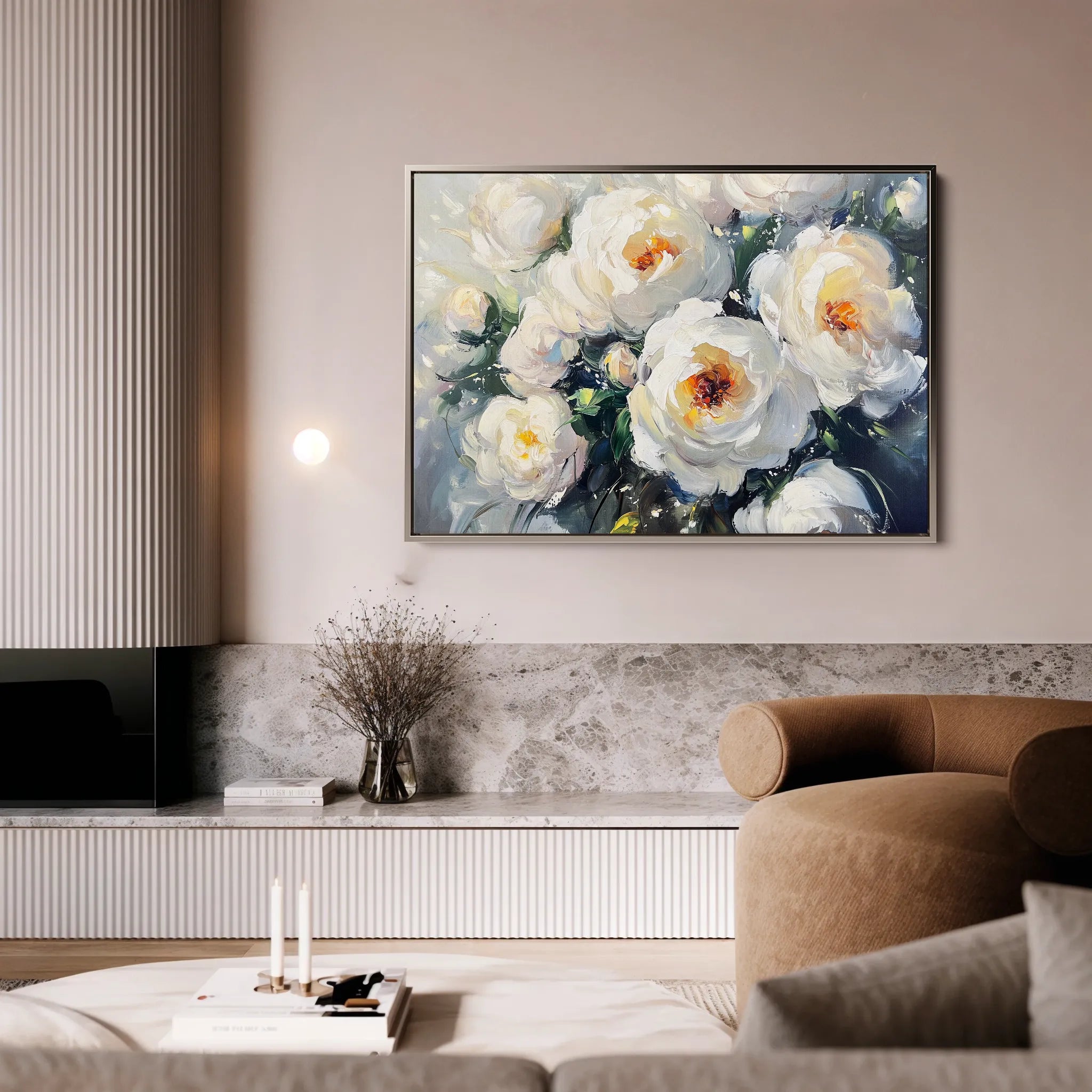 Floral 789 Canvas Art 18" x 24" / 45 x 60 cm / Black