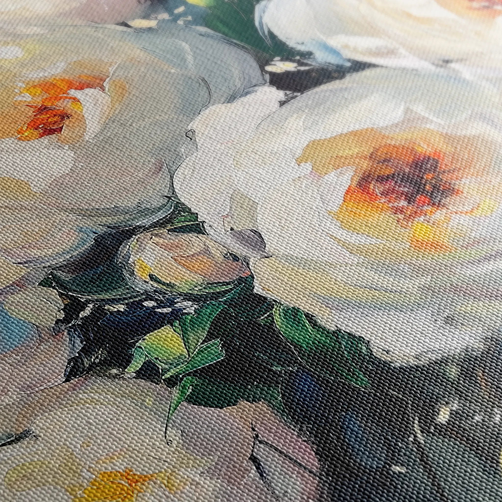 Floral 789 Canvas Art 18" x 24" / 45 x 60 cm / Black