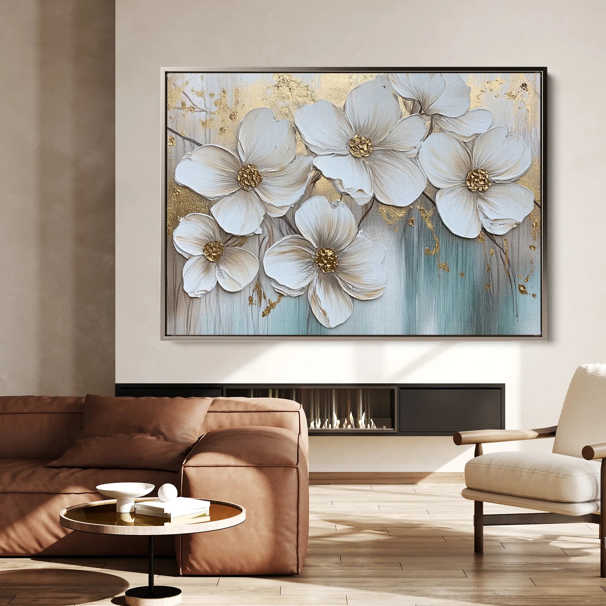 Floral 791 Canvas Art 18" x 24" / 45 x 60 cm / Black