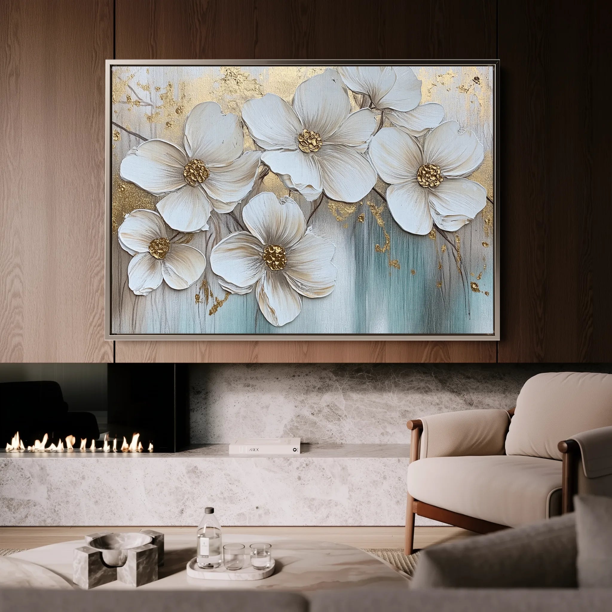 Floral 791 Canvas Art 18" x 24" / 45 x 60 cm / Black
