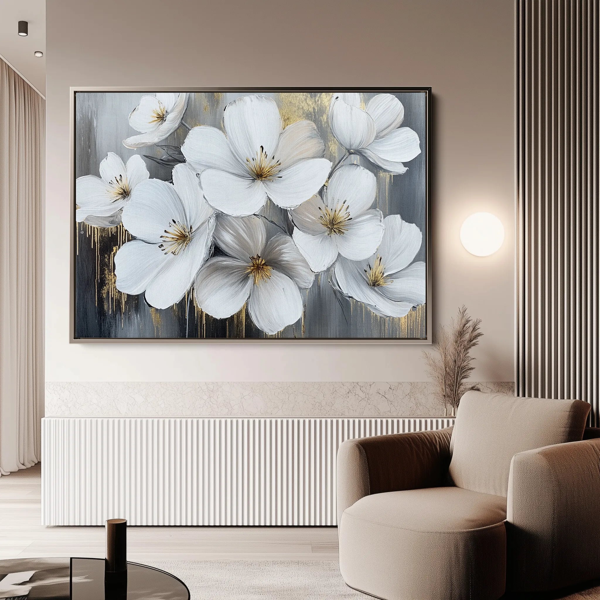 Floral 792 Canvas Art 18" x 24" / 45 x 60 cm / Black