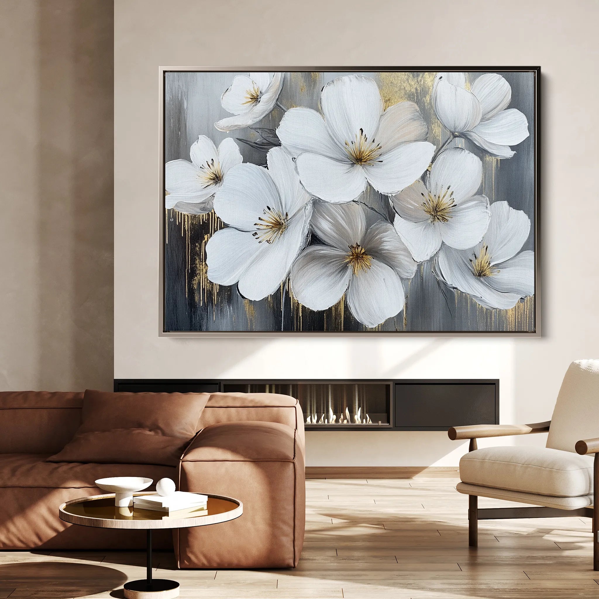 Floral 792 Canvas Art 18" x 24" / 45 x 60 cm / Black
