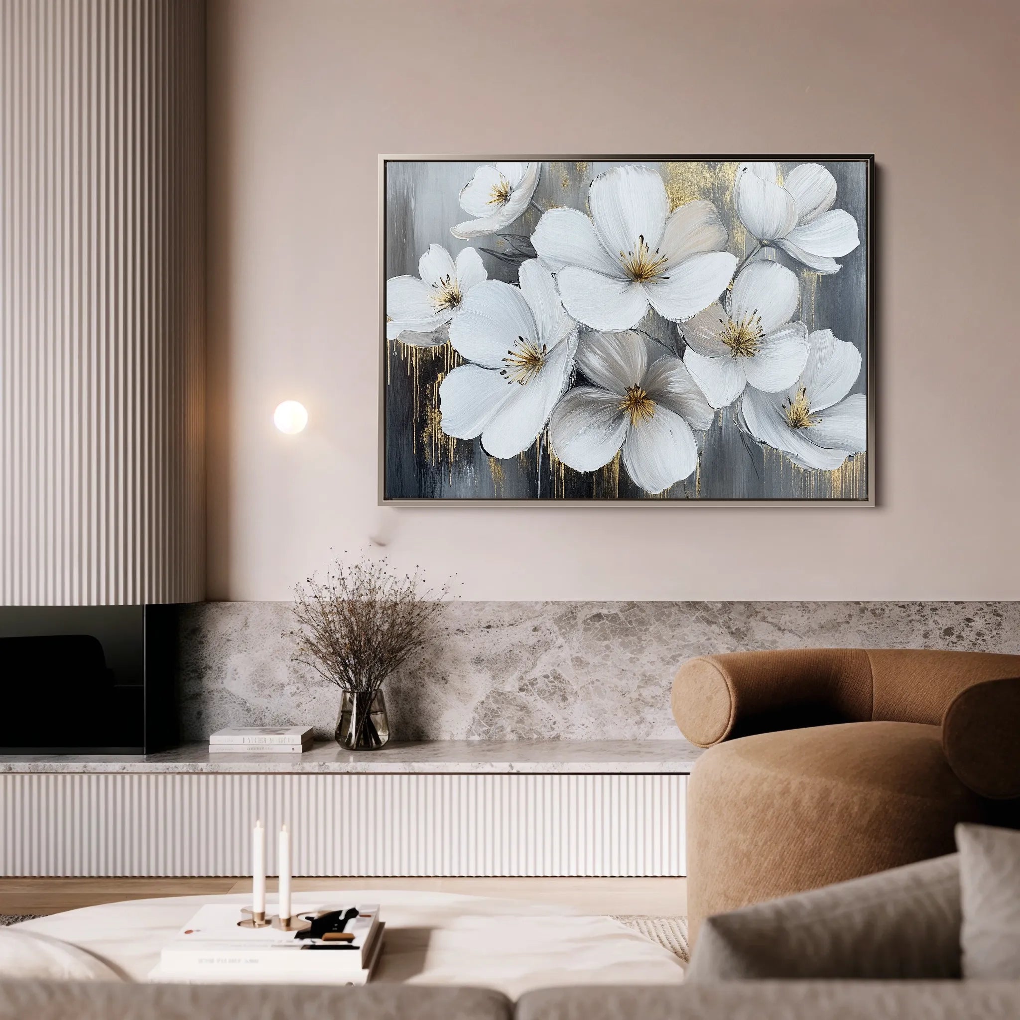Floral 792 Canvas Art 18" x 24" / 45 x 60 cm / Black