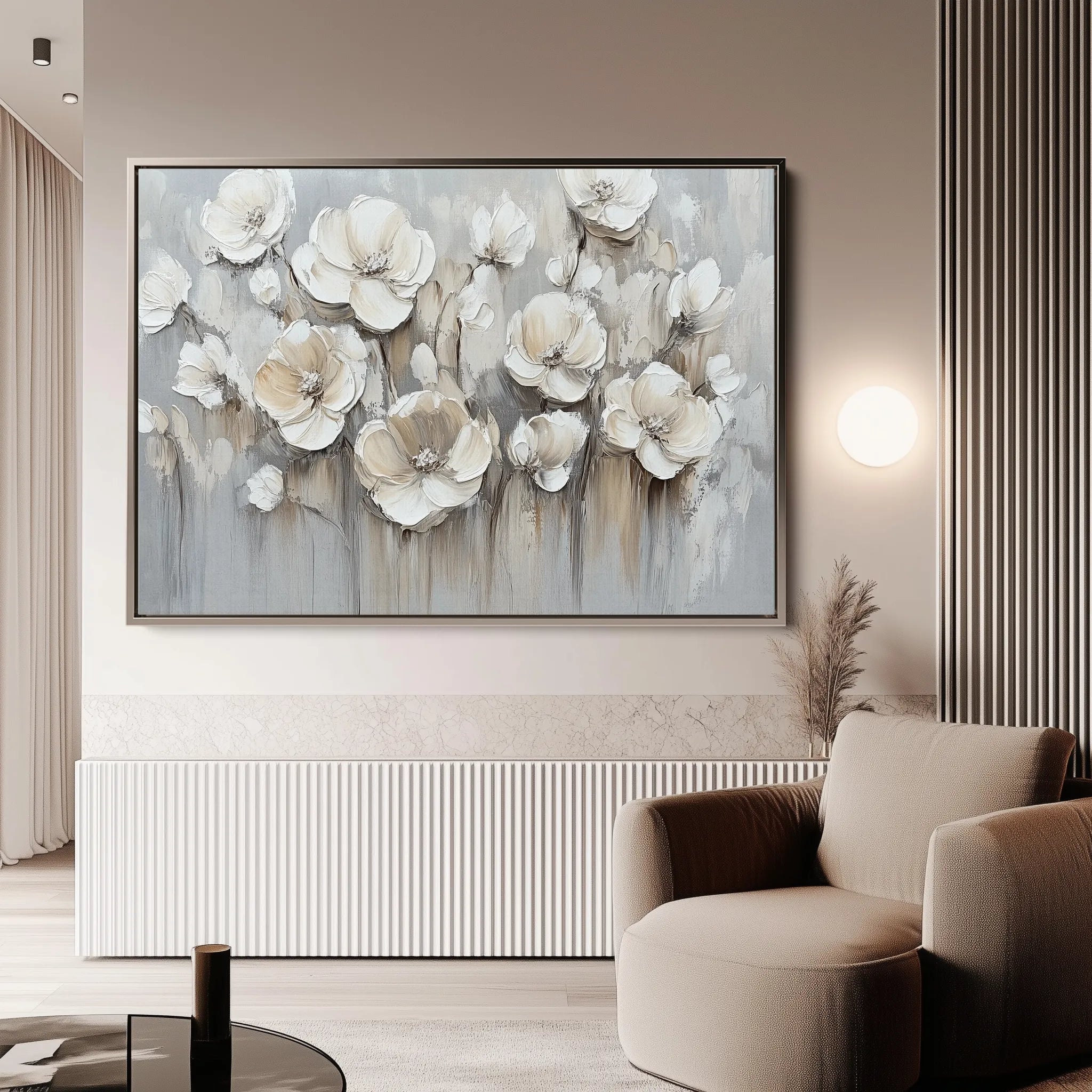 Floral 793 Canvas Art 18" x 24" / 45 x 60 cm / Black