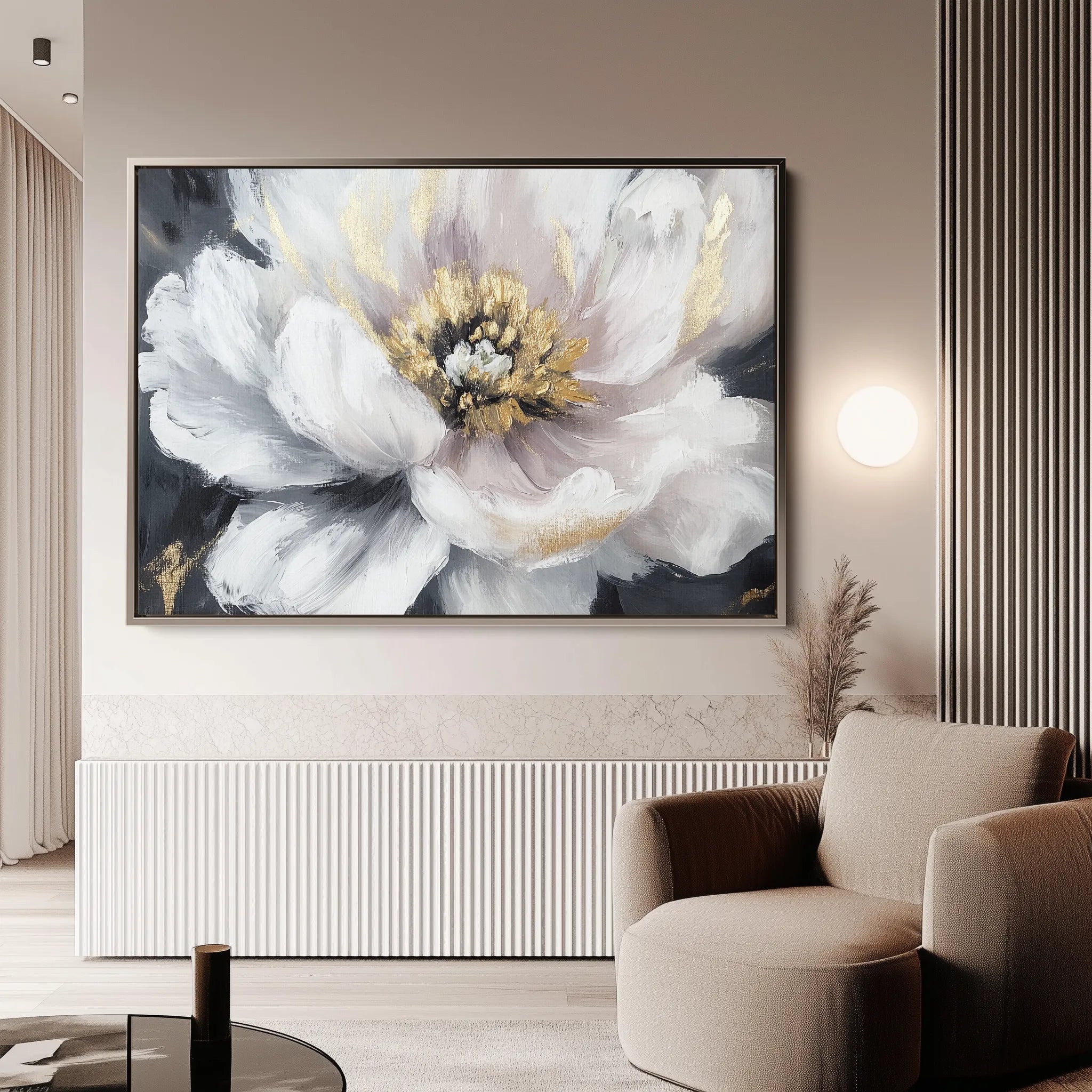 Floral 794 Canvas Art 18" x 24" / 45 x 60 cm / Black