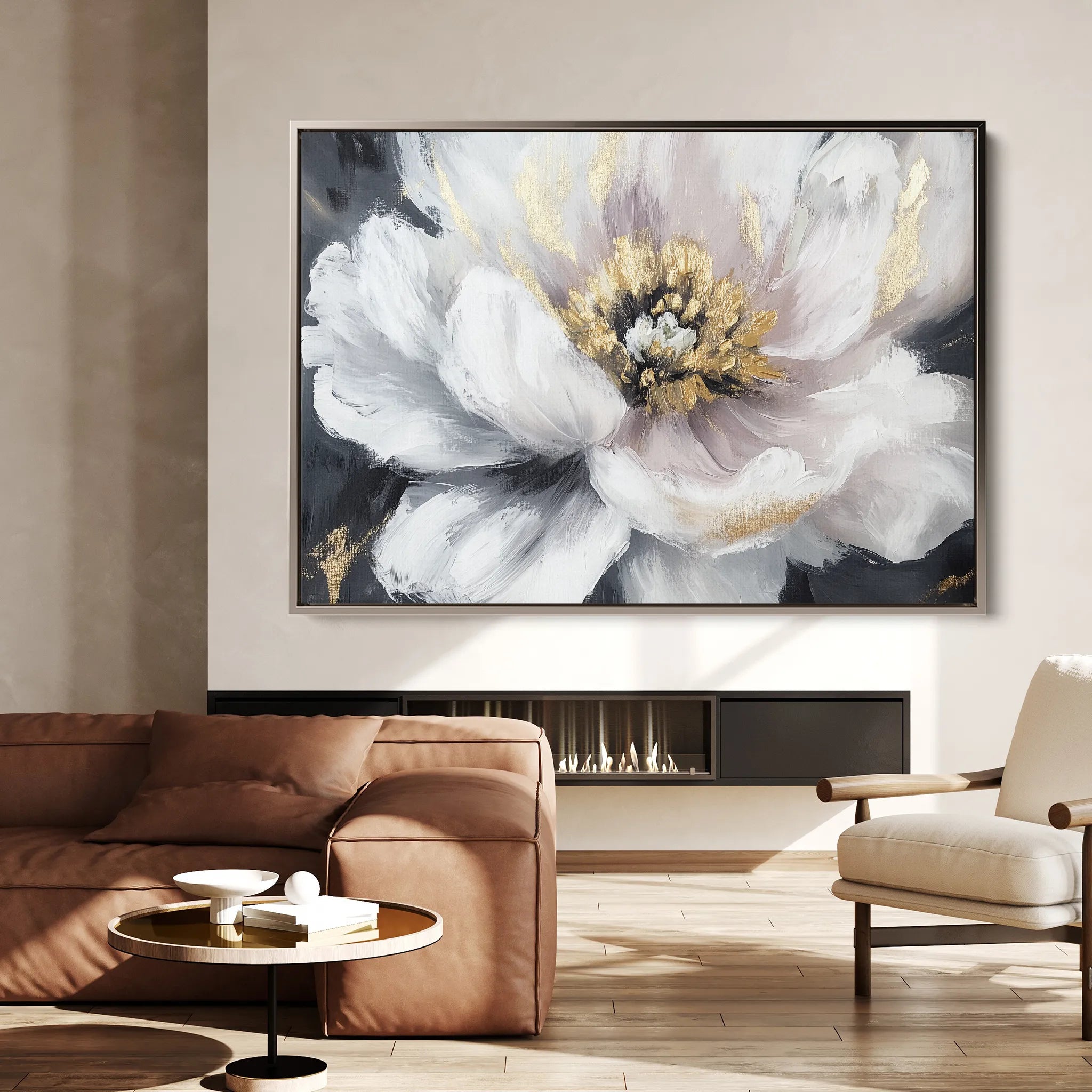 Floral 794 Canvas Art 18" x 24" / 45 x 60 cm / Black