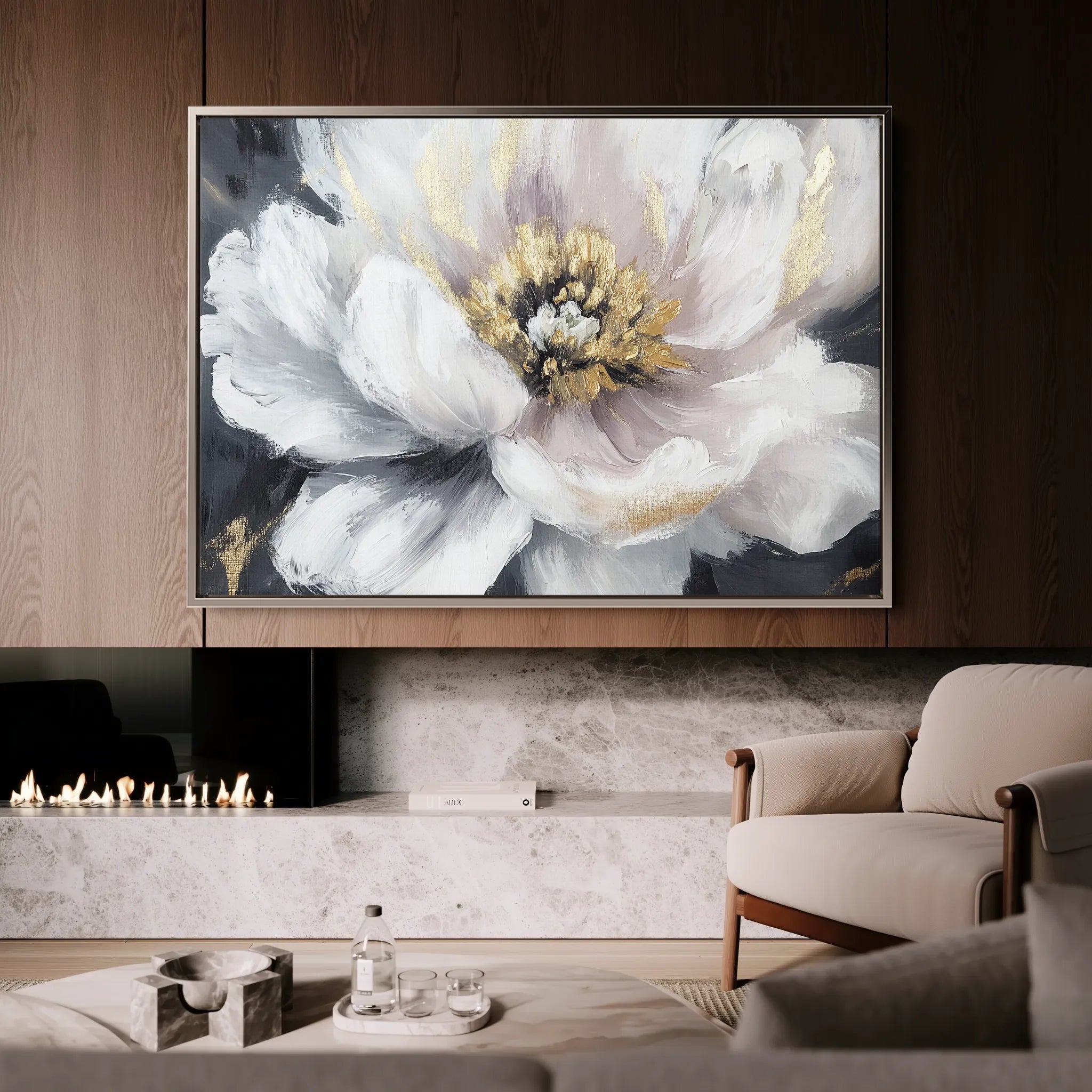 Floral 794 Canvas Art 18" x 24" / 45 x 60 cm / Black