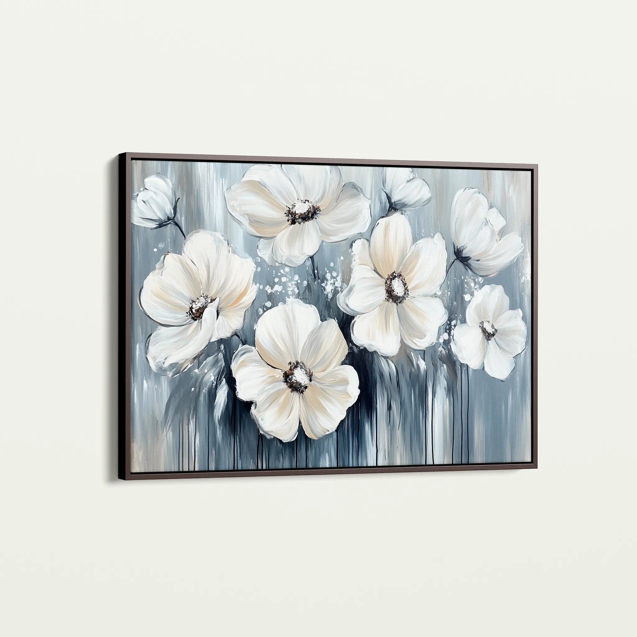 Floral 795 Canvas Art 18" x 24" / 45 x 60 cm / Black