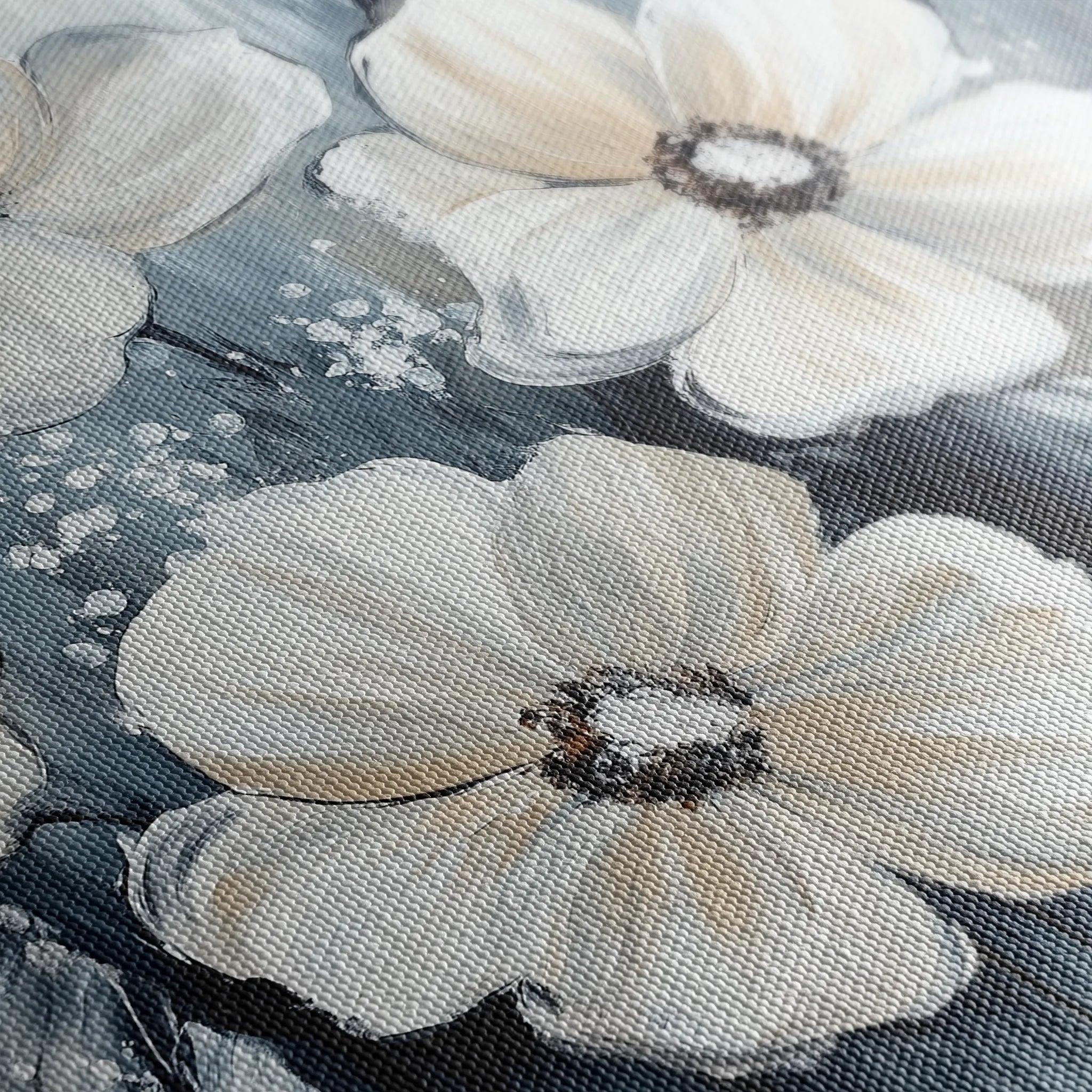Floral 795 Canvas Art 18" x 24" / 45 x 60 cm / Black