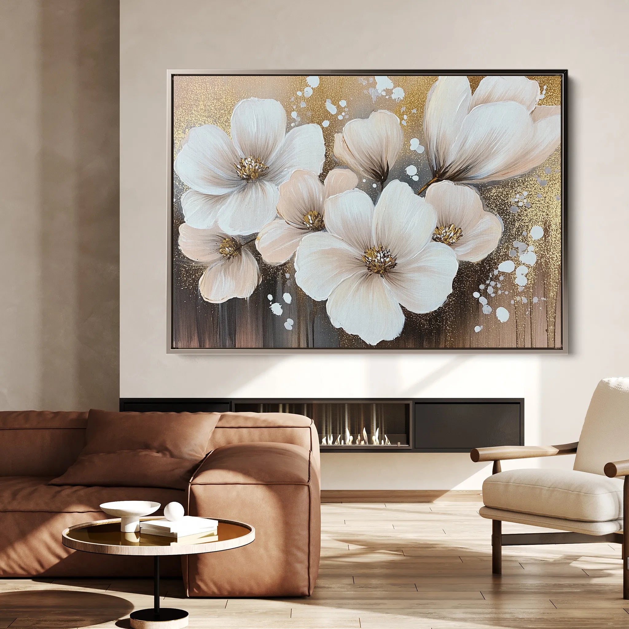 Floral 797 Canvas Art 18" x 24" / 45 x 60 cm / Black