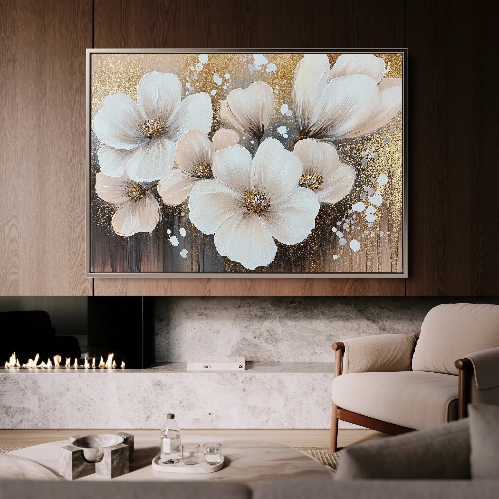 Floral 797 Canvas Art 18" x 24" / 45 x 60 cm / Black
