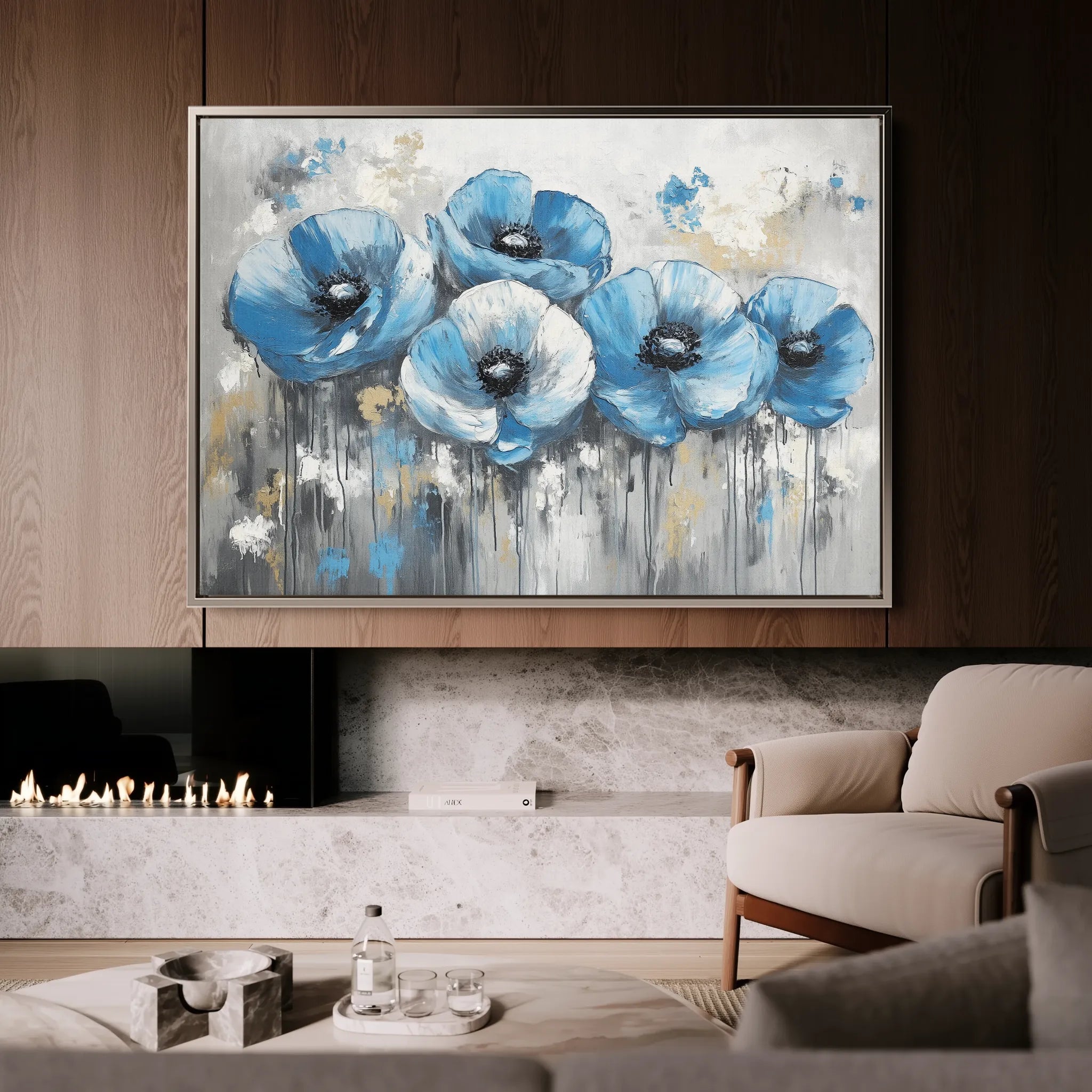 Floral 799 Canvas Art 18" x 24" / 45 x 60 cm / Black