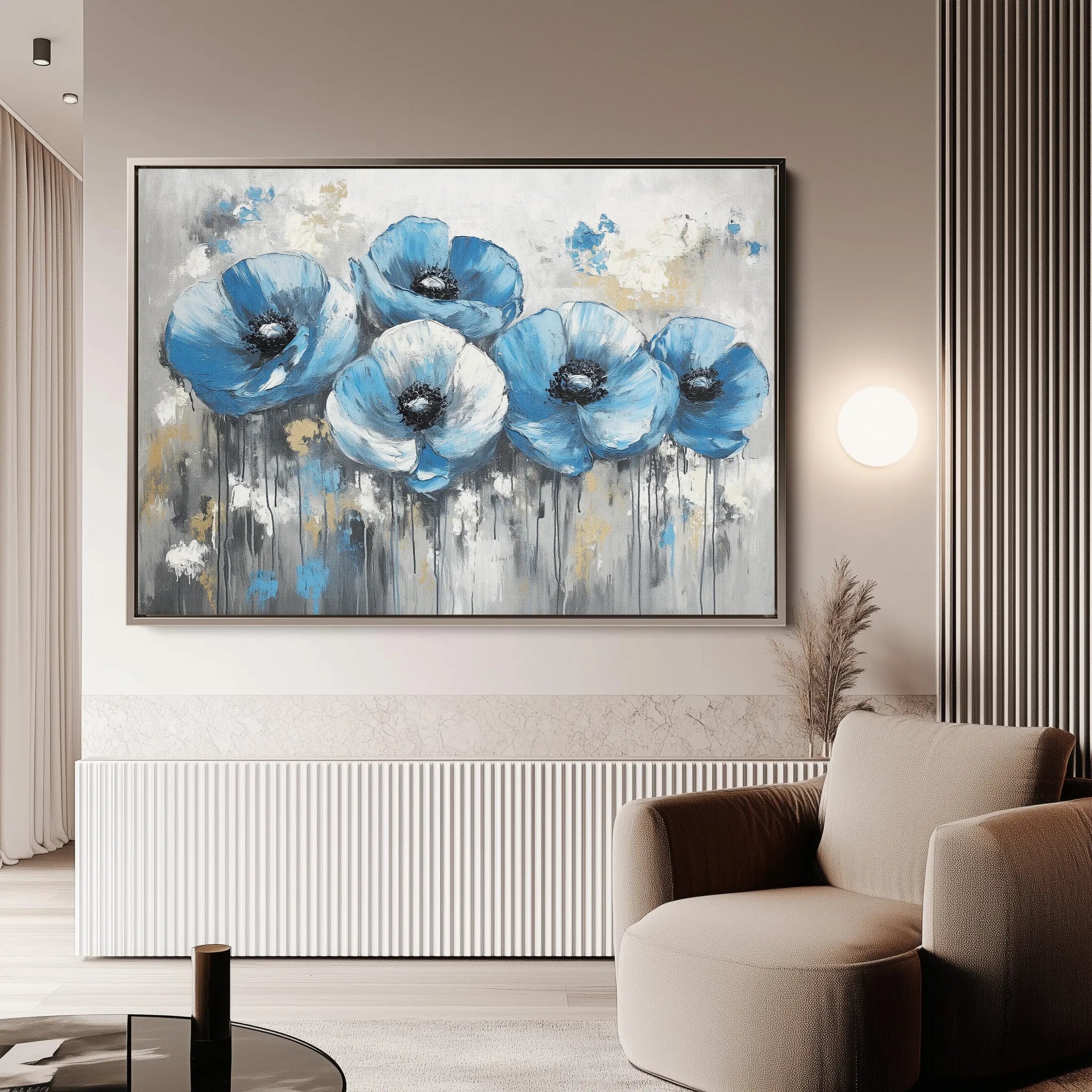 Floral 799 Canvas Art 18" x 24" / 45 x 60 cm / Black