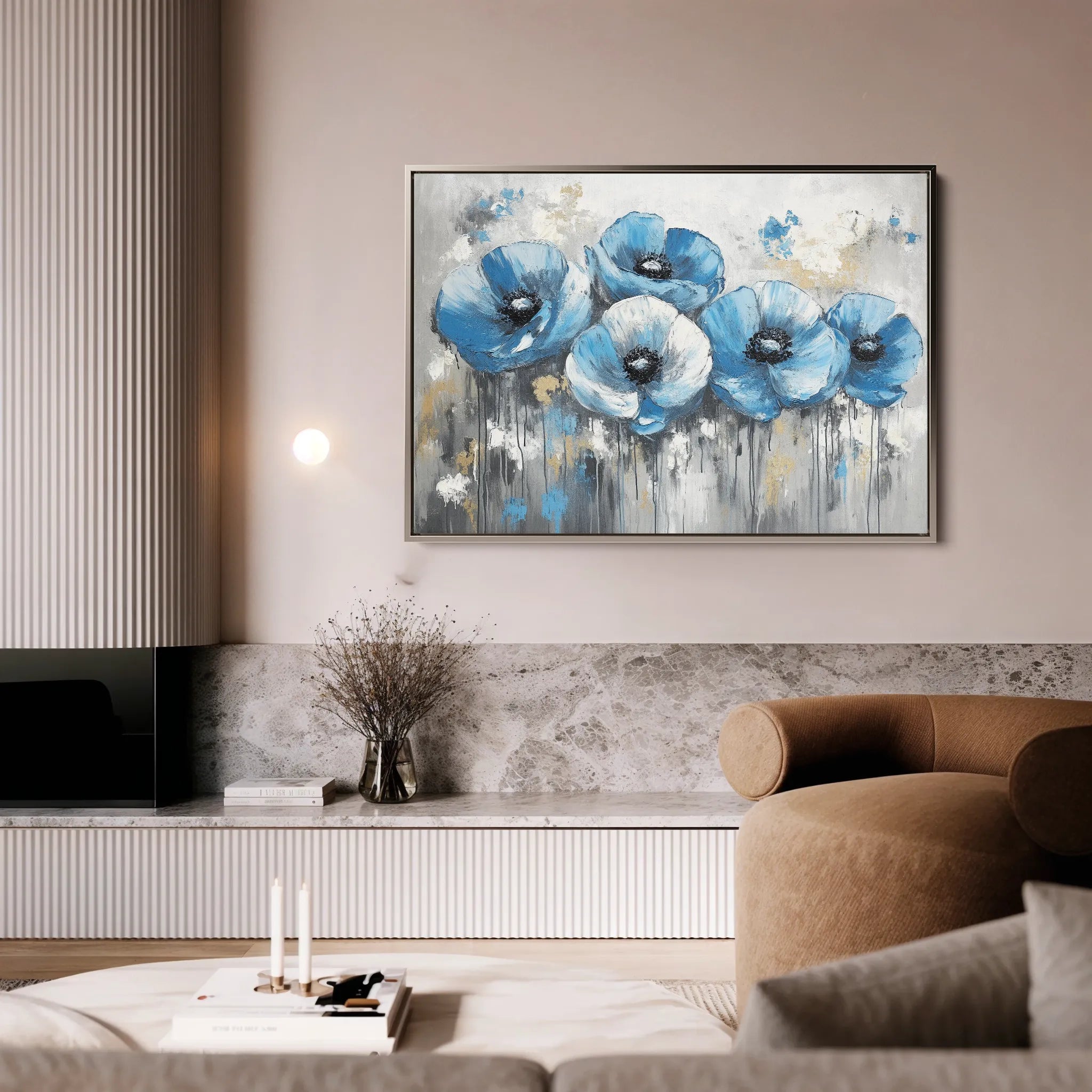 Floral 799 Canvas Art 18" x 24" / 45 x 60 cm / Black