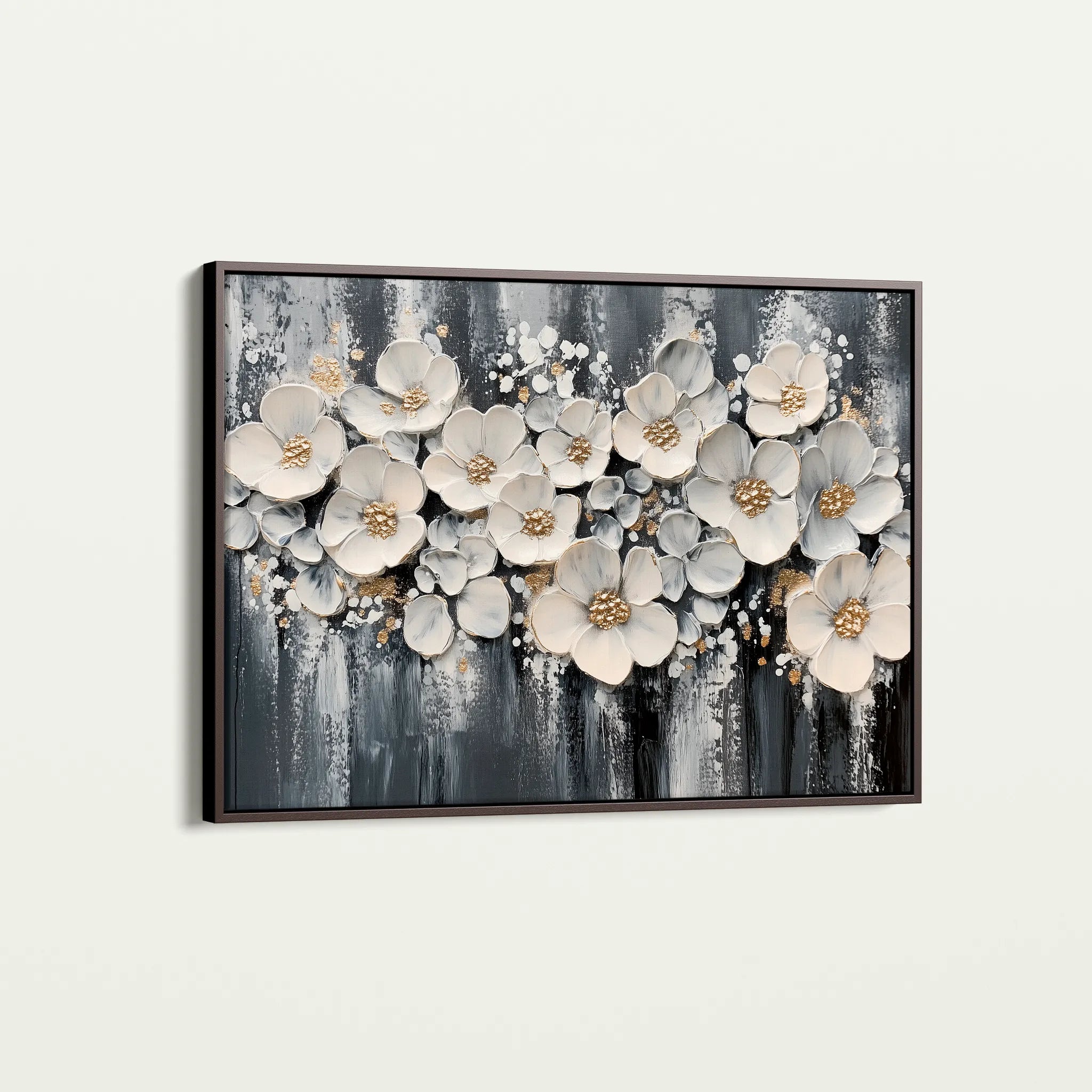 Floral 800 Canvas Art 18" x 24" / 45 x 60 cm / Black