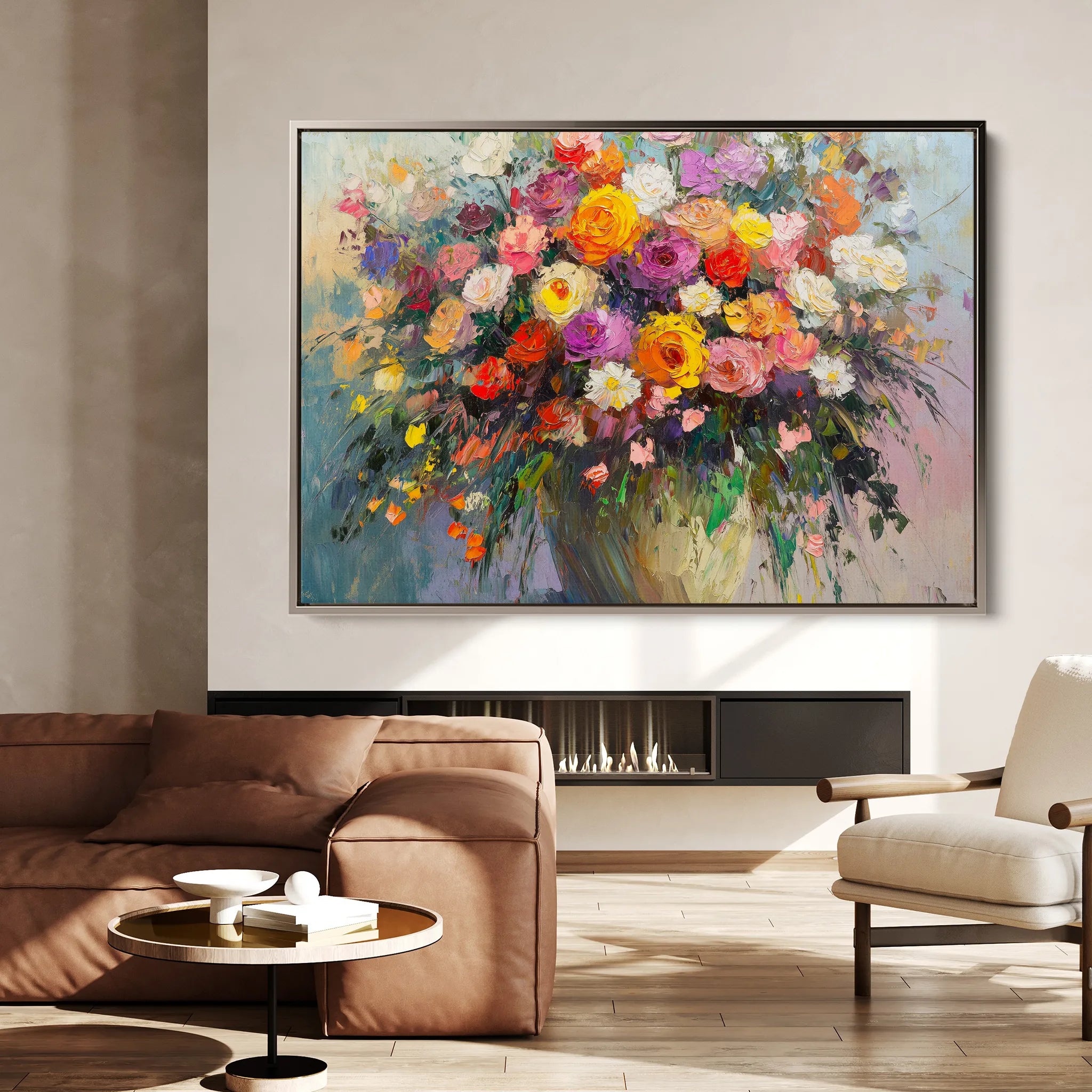 Floral 801 Canvas Art 18" x 24" / 45 x 60 cm / Black